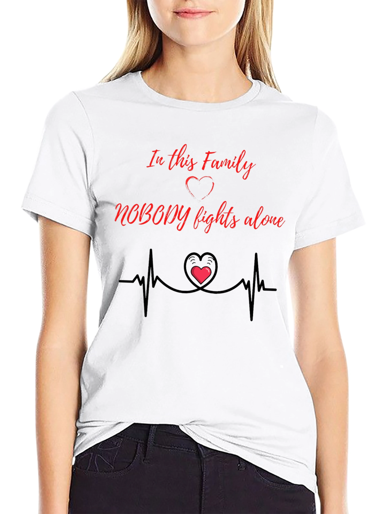 Family Strength Tee - Nobody Fights Alone T-Shirt