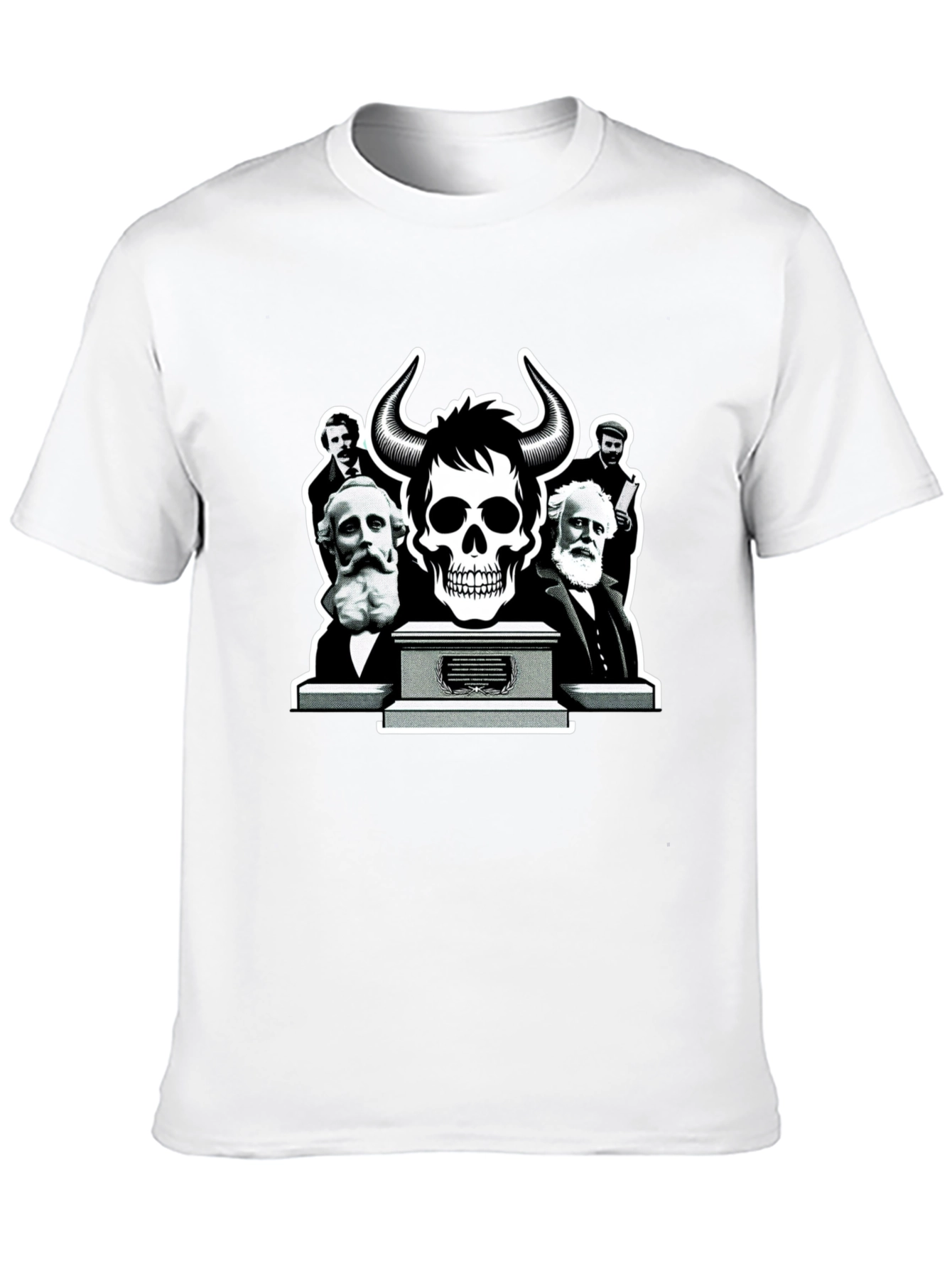 Skull & Thinkers Graphic Tee - Black