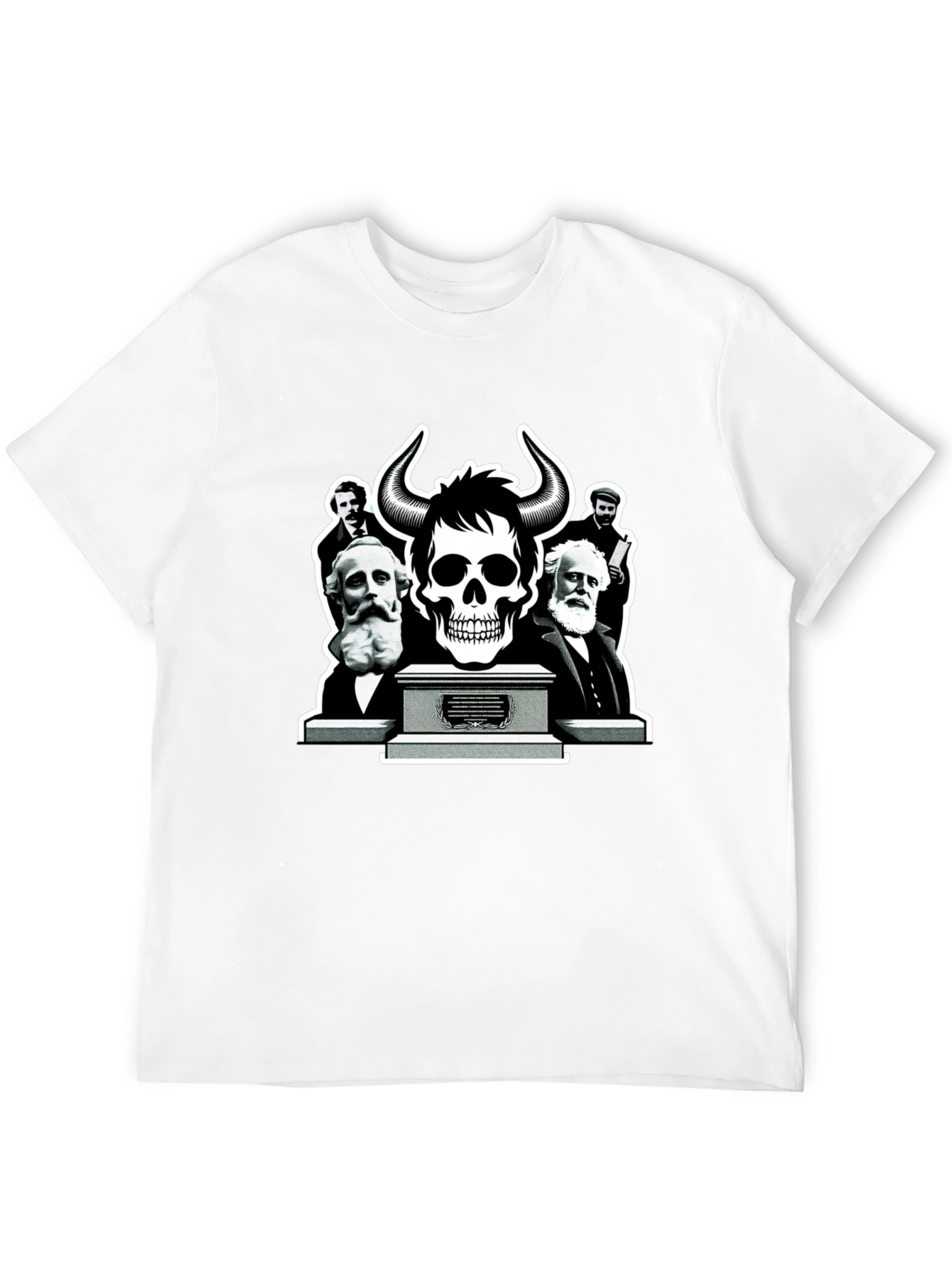 Skull & Thinkers Graphic Tee - Black