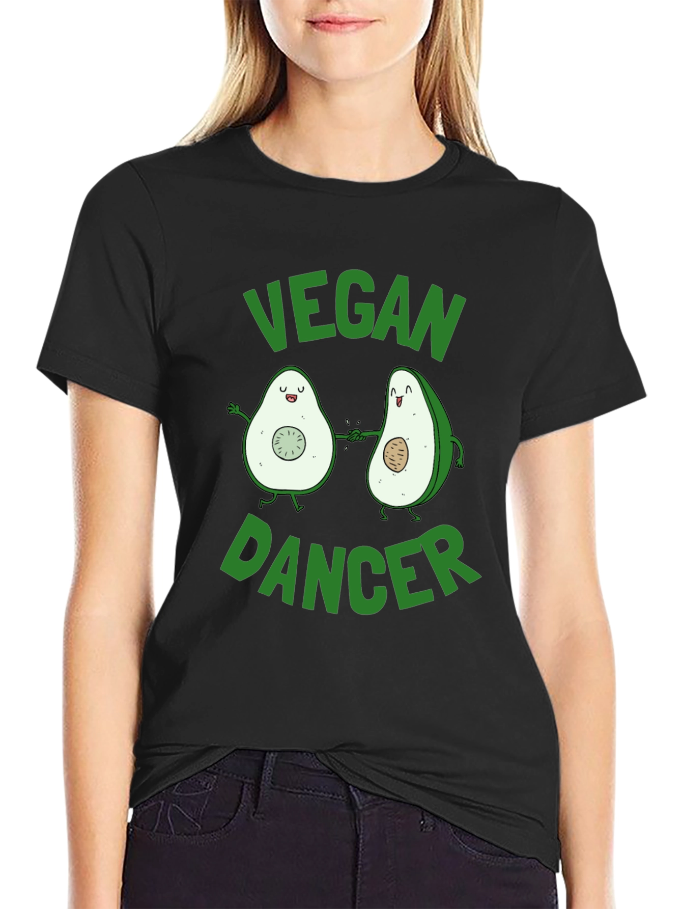 Vegan Dancer Avocado Graphic T-Shirt