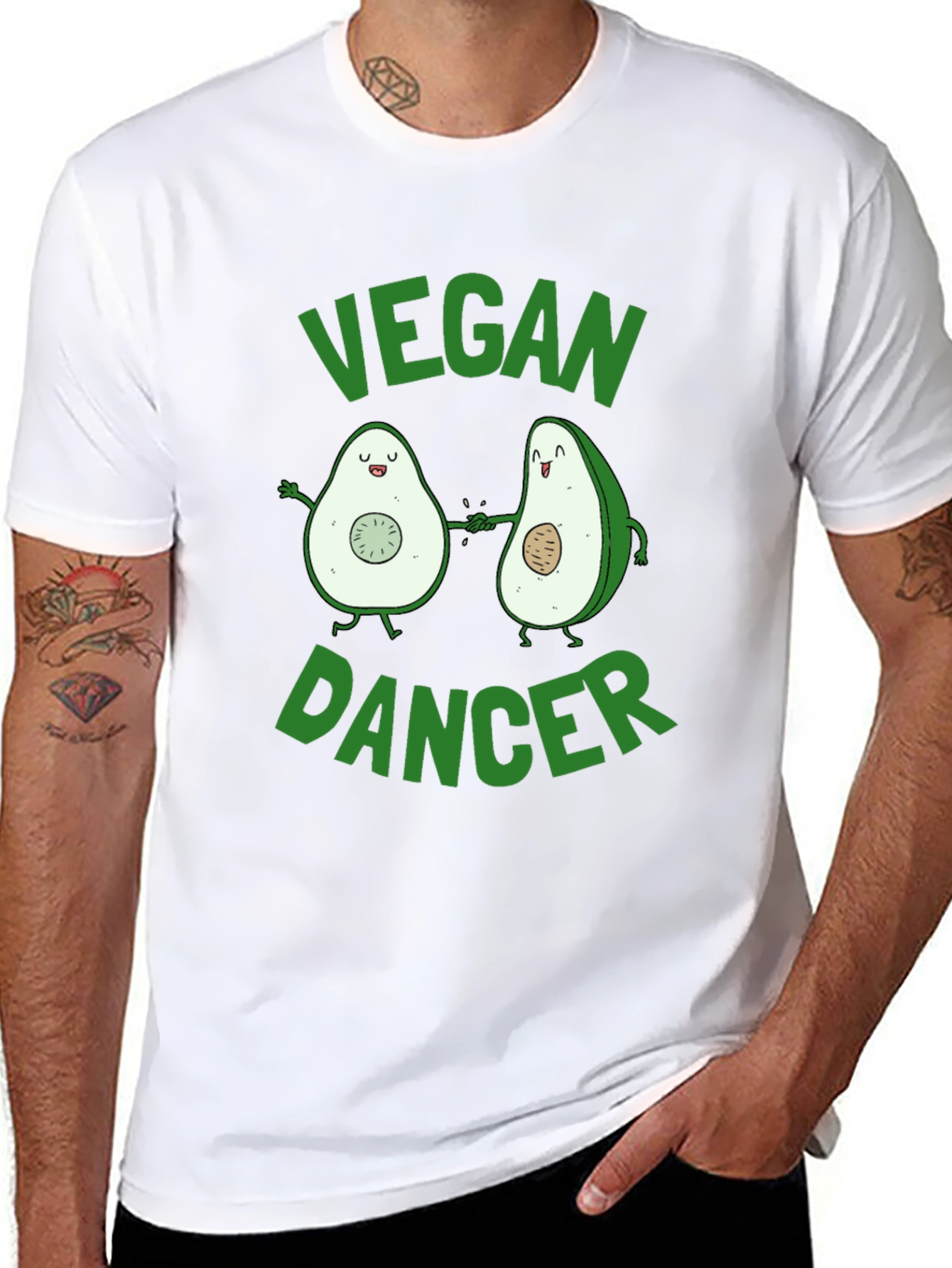 Vegan Dancer Avocado Graphic T-Shirt