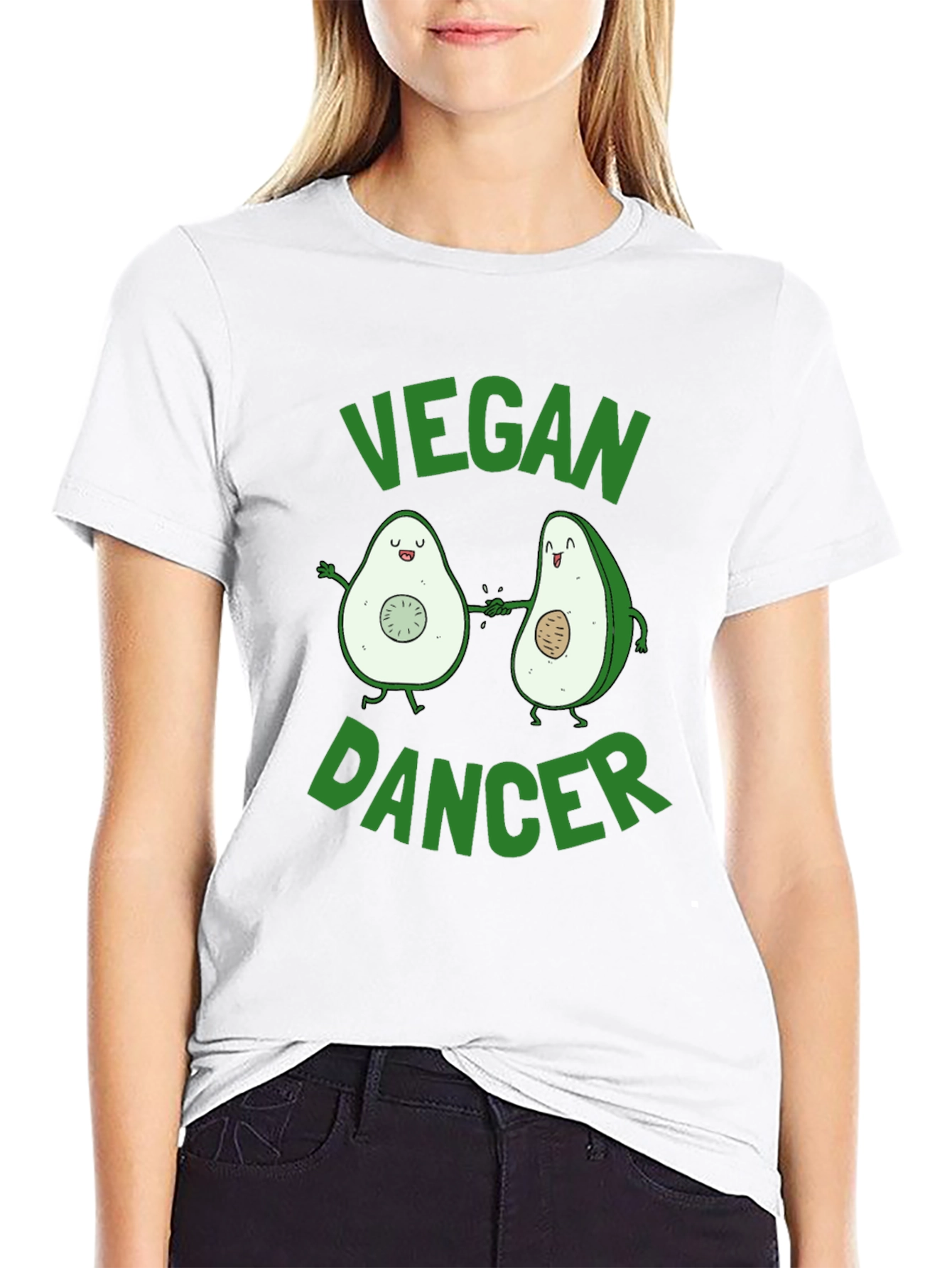 Vegan Dancer Avocado Graphic T-Shirt