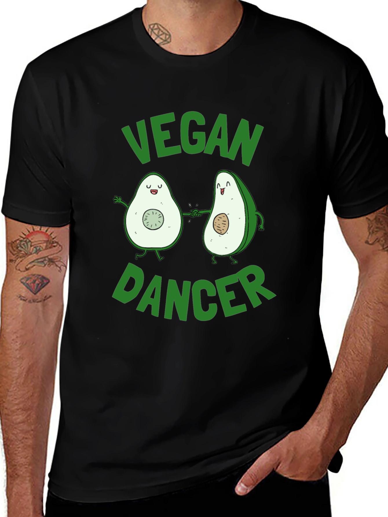 Vegan Dancer Avocado Graphic T-Shirt