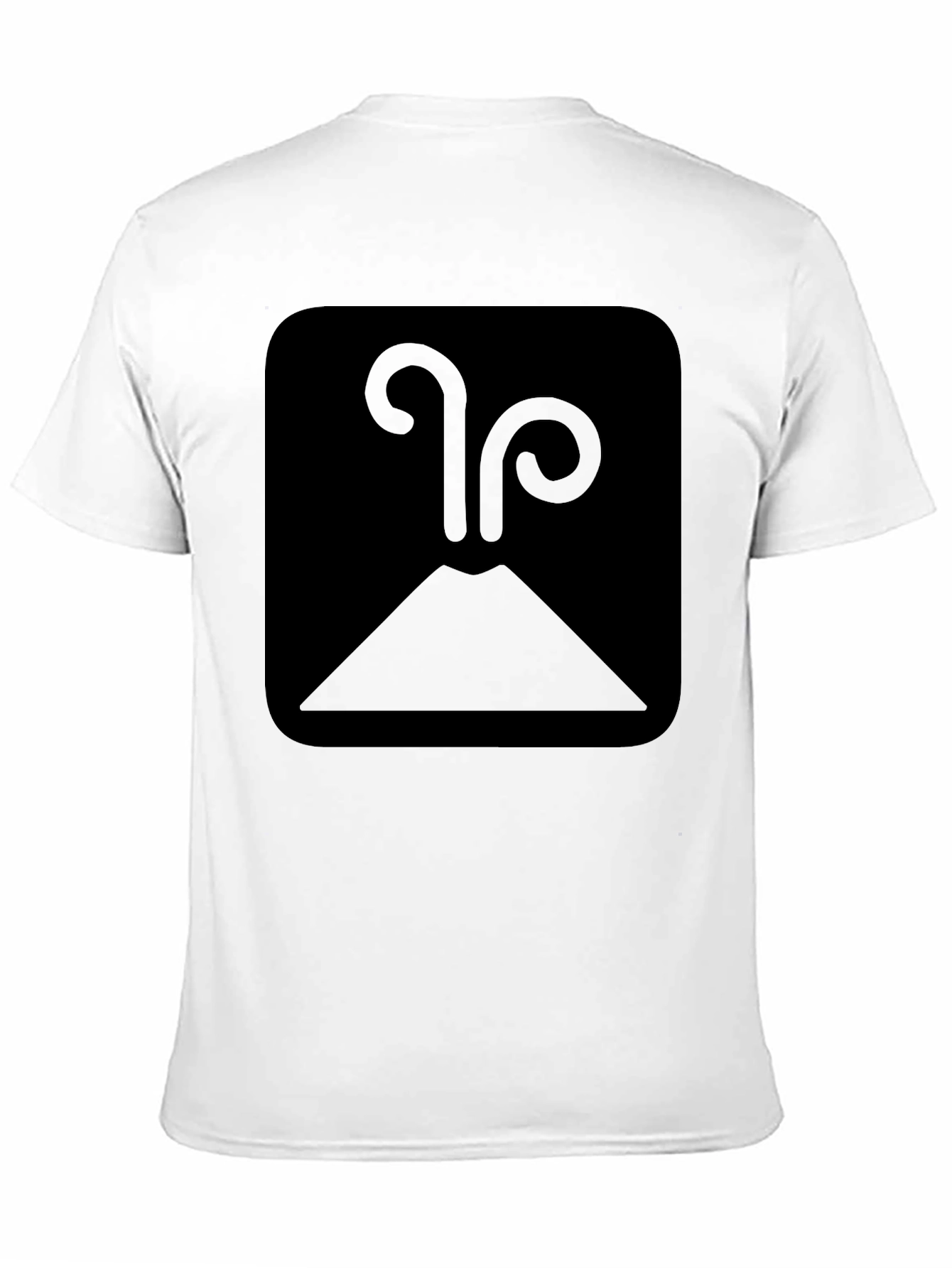 Erupting Volcano Graphic Tee - Black Cotton Casual