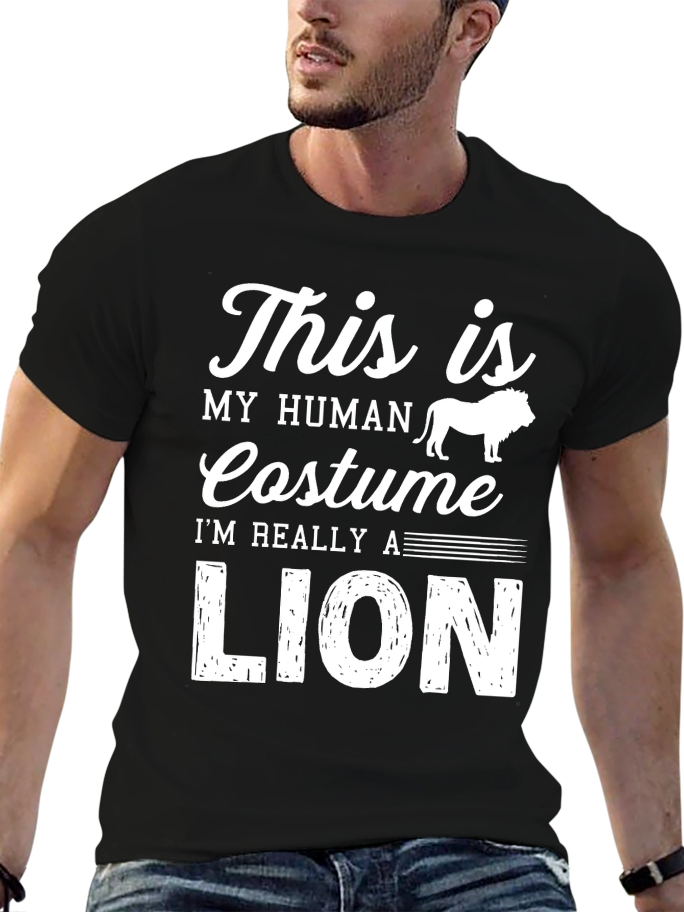 Funny Human Costume Im Really A Lion T-Shirt