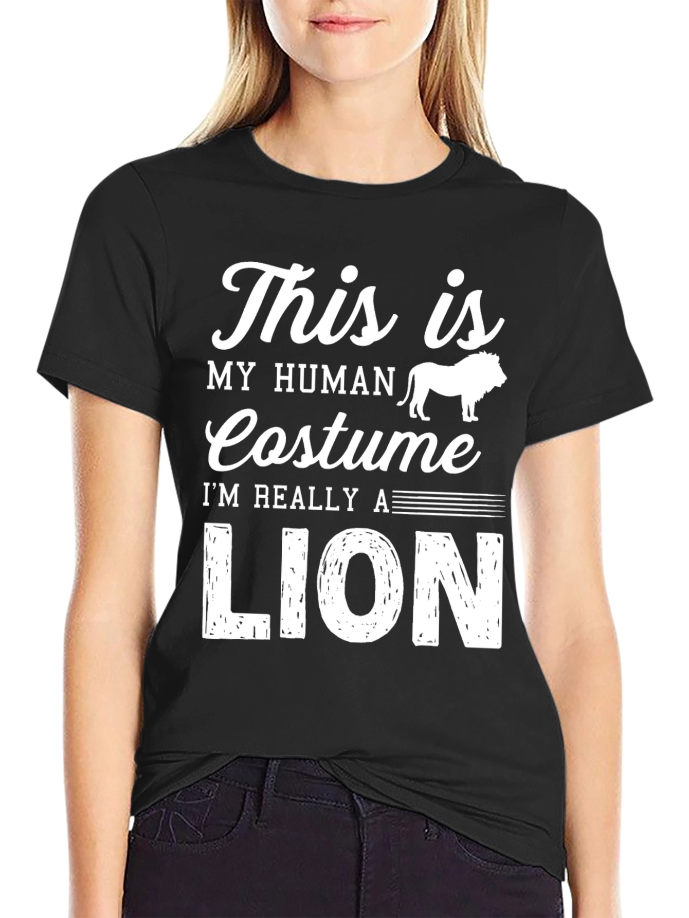 Funny Human Costume Im Really A Lion T-Shirt