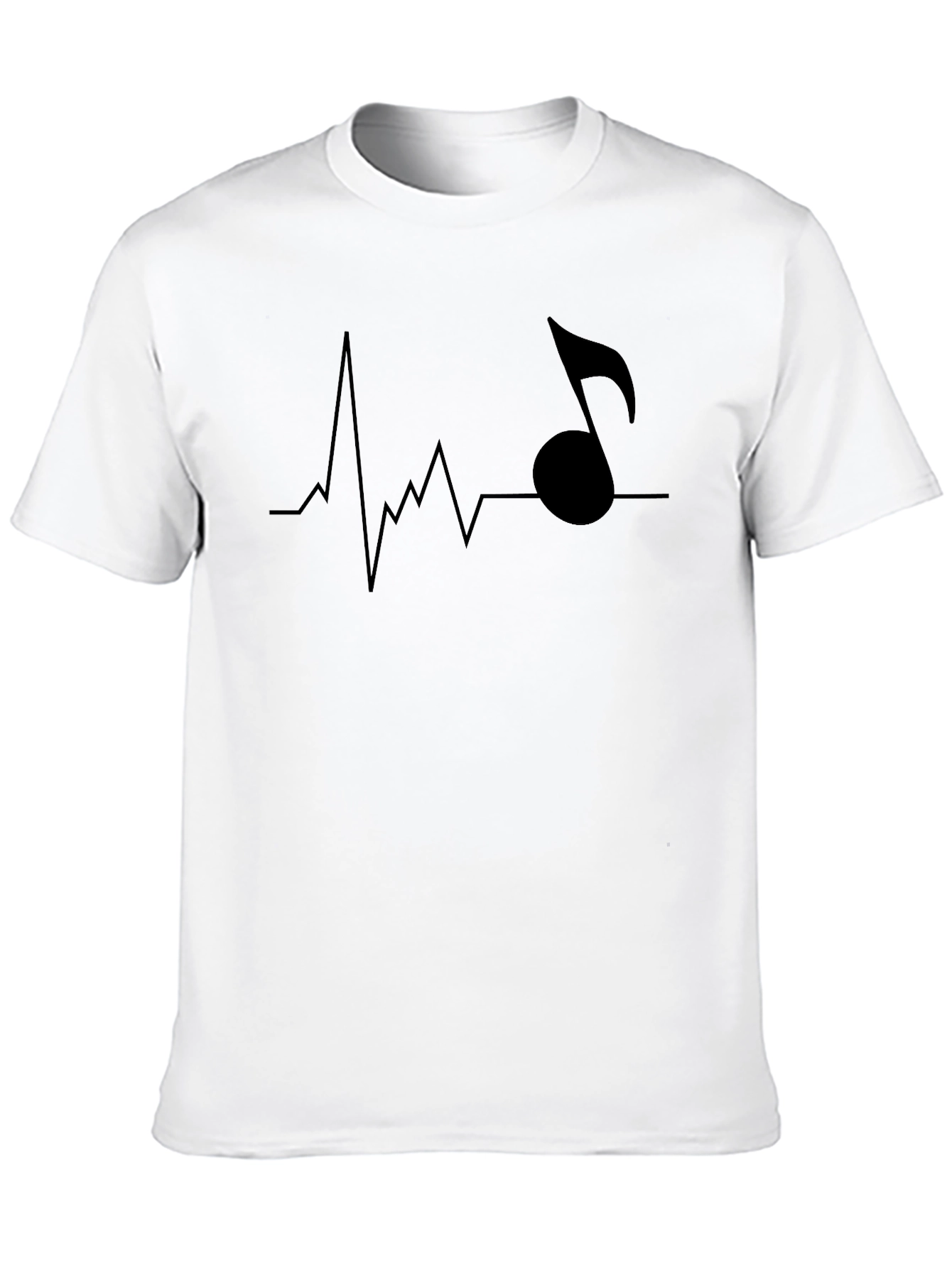 Music Heartbeat Mens Black T-Shirt