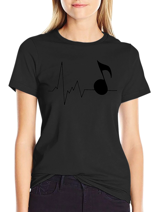 Music Heartbeat Mens Black T-Shirt