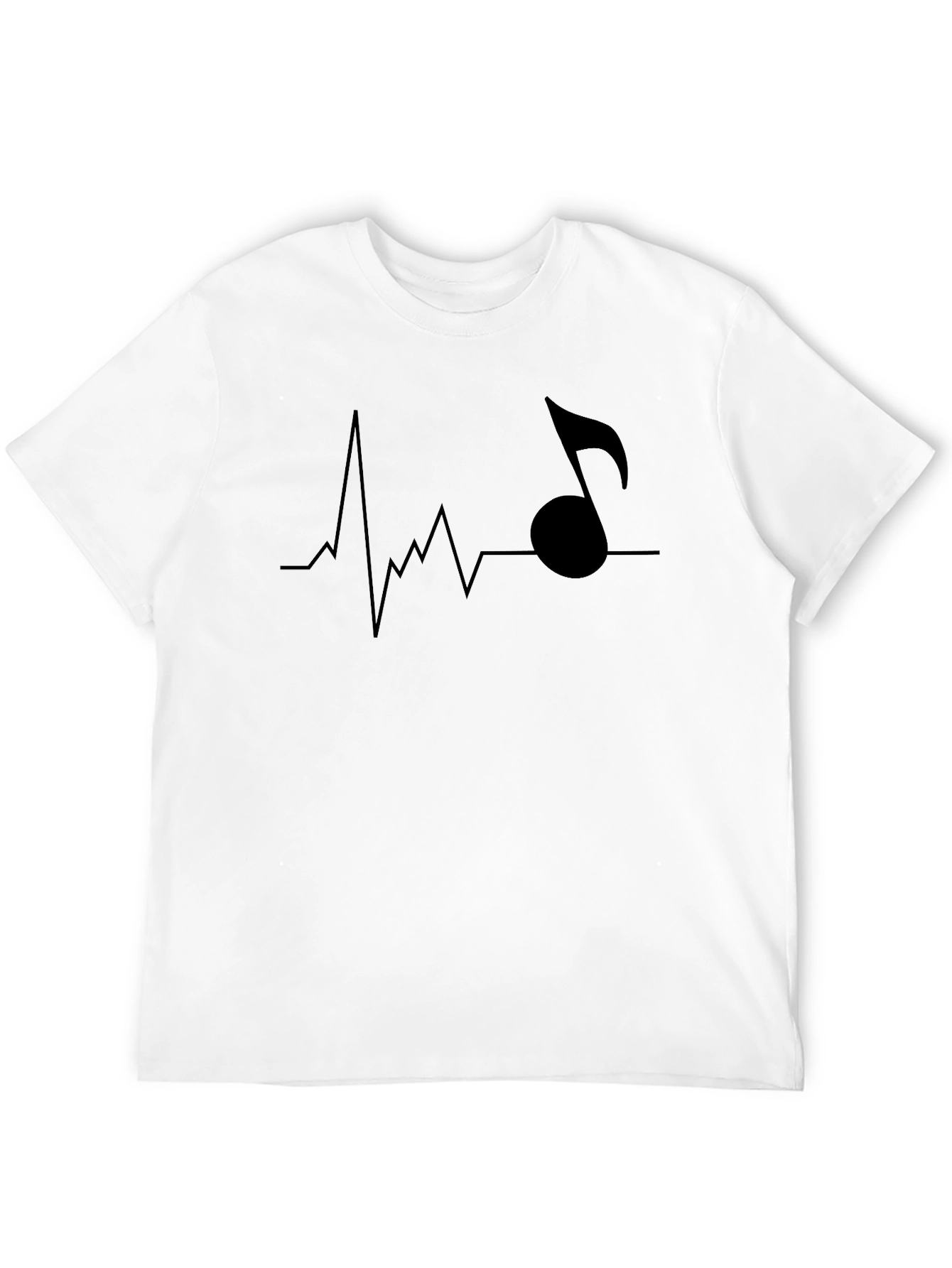 Music Heartbeat Mens Black T-Shirt