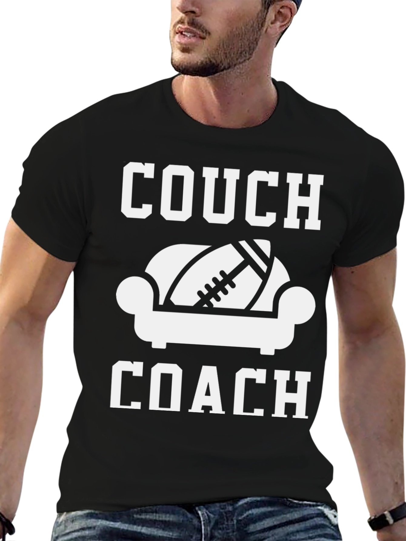 Couch Coach Football T-Shirt - Game Day Tee