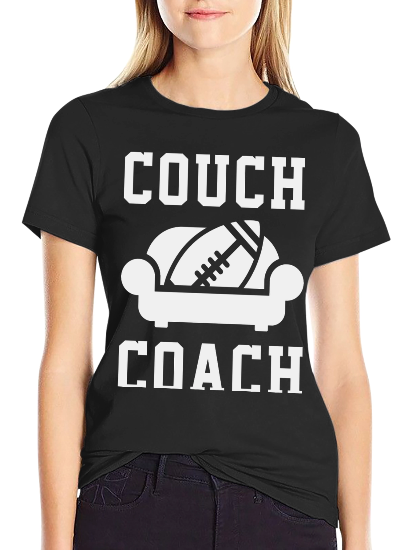 Couch Coach Football T-Shirt - Game Day Tee