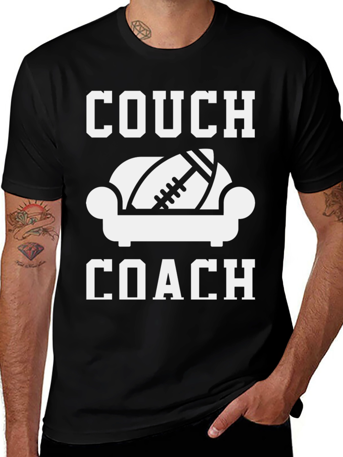 Couch Coach Football T-Shirt - Game Day Tee
