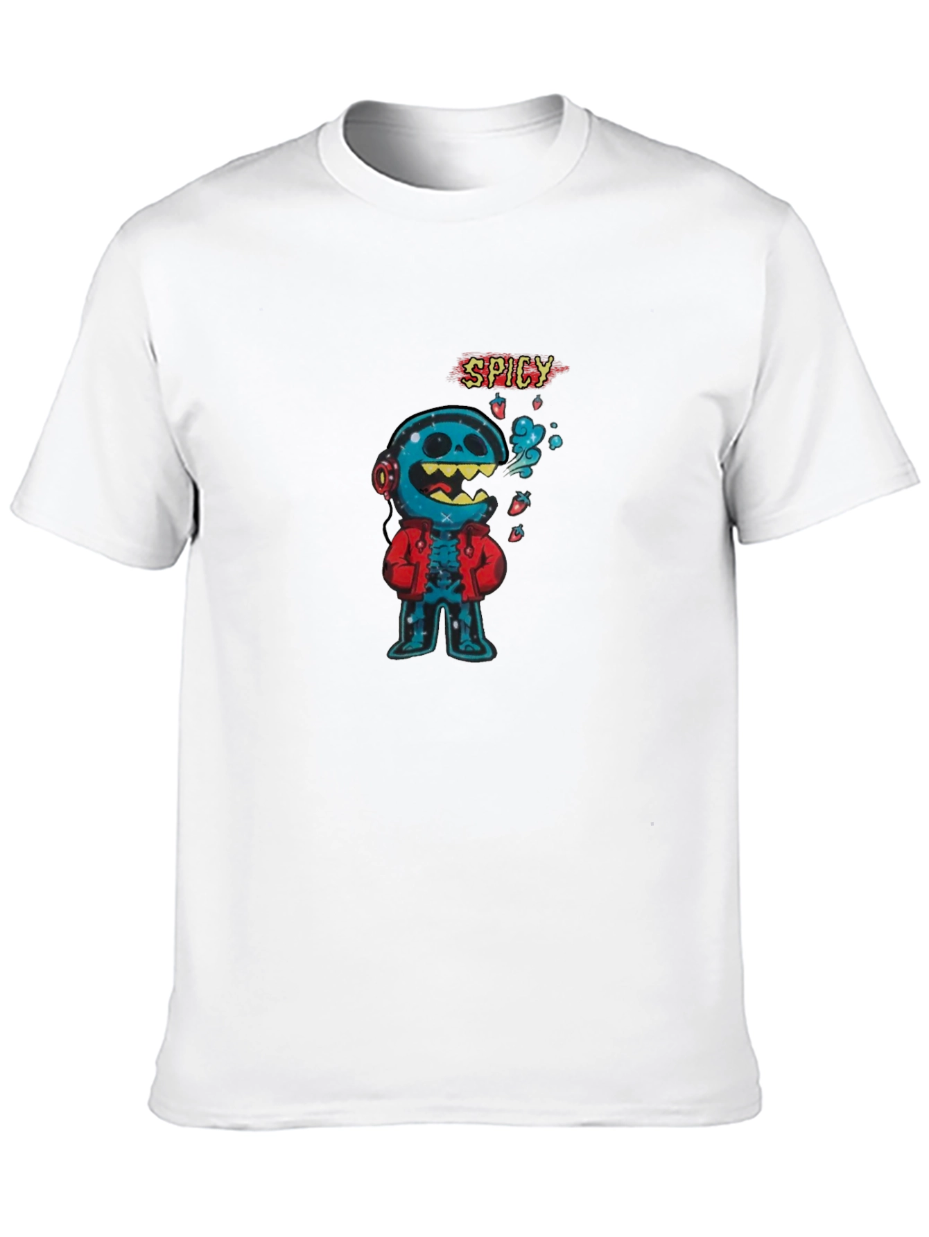 Spicy Character Graphic Tee - Black Cotton Blend