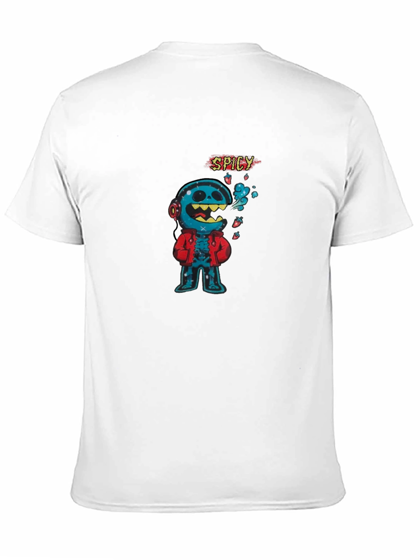 Spicy Character Graphic Tee - Black Cotton Blend