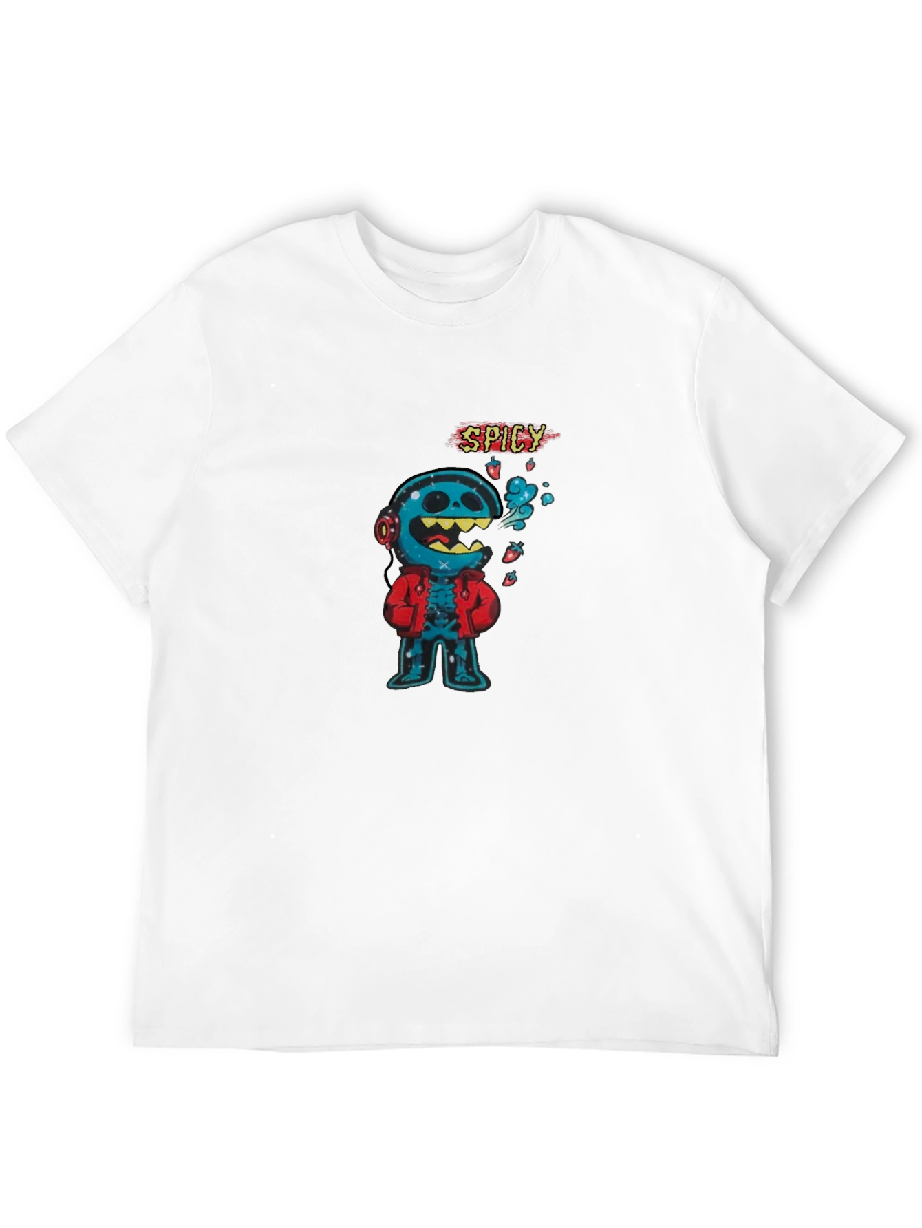 Spicy Character Graphic Tee - Black Cotton Blend