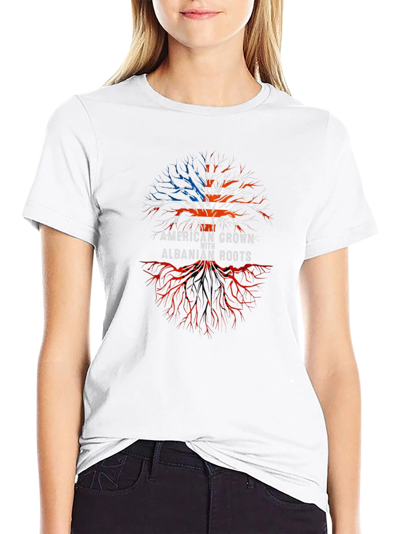 American Grown with Albanian Roots Graphic Tee