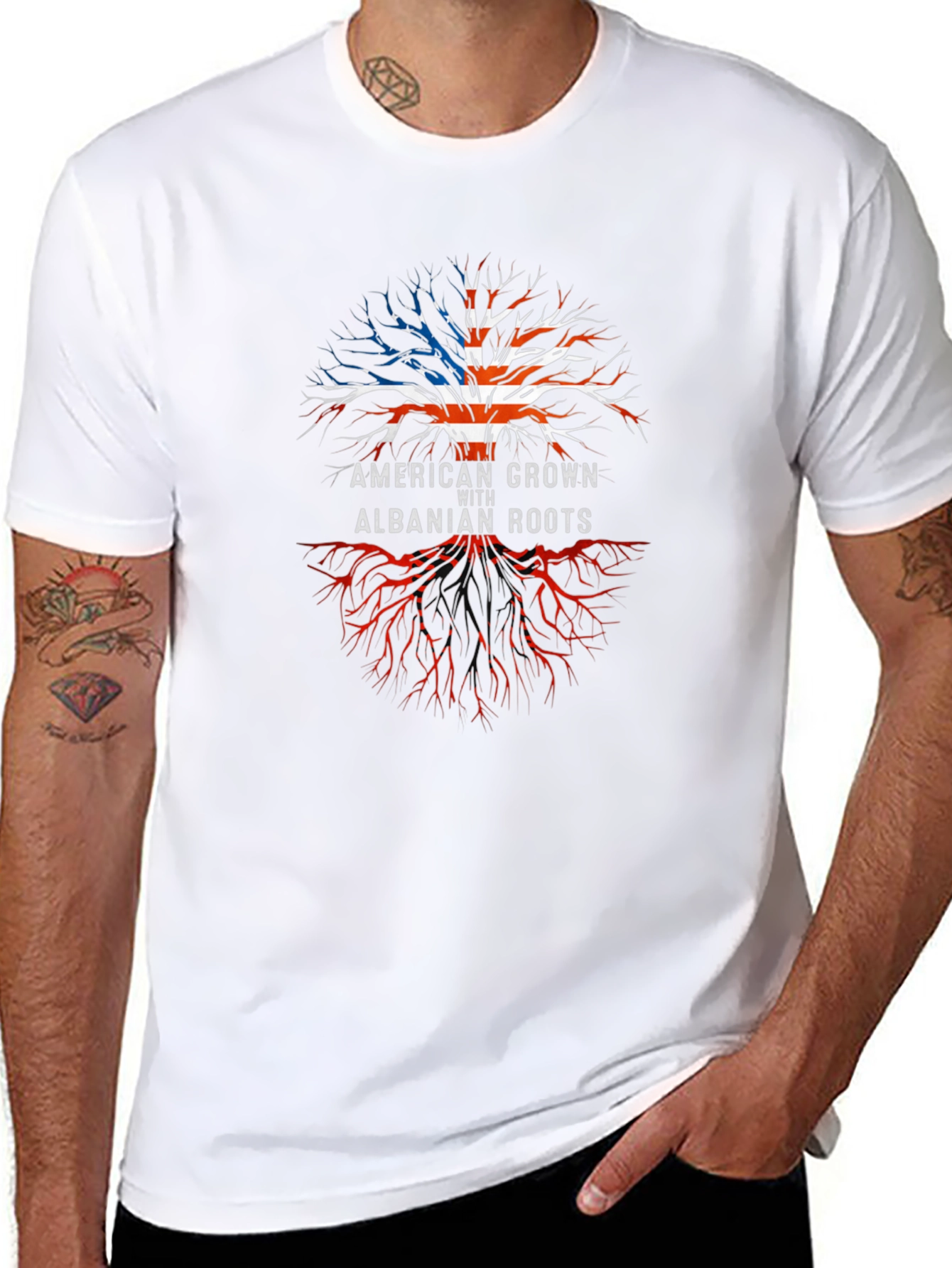 American Grown with Albanian Roots Graphic Tee