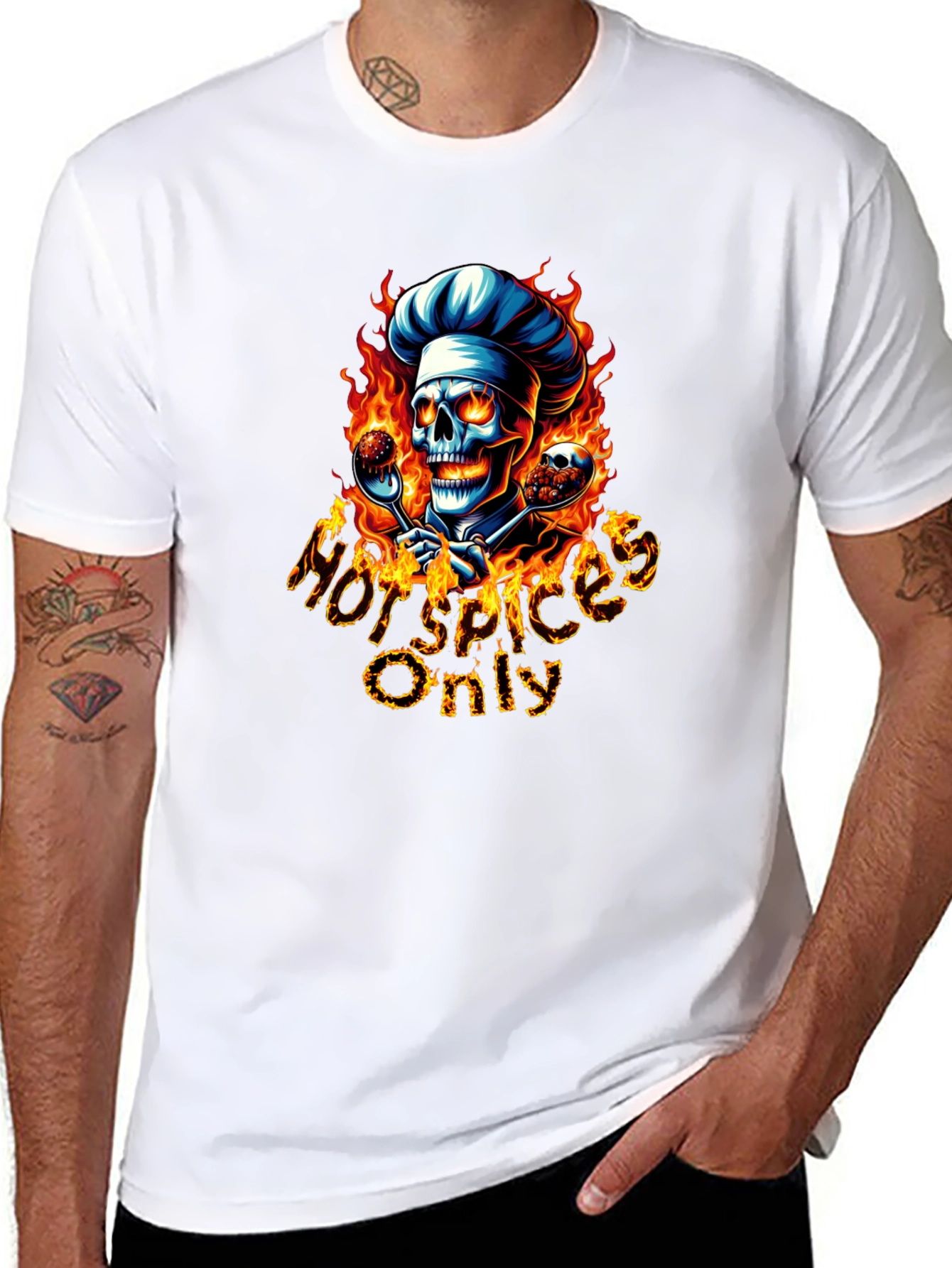Hot Spices Only Chef Skull T-Shirt