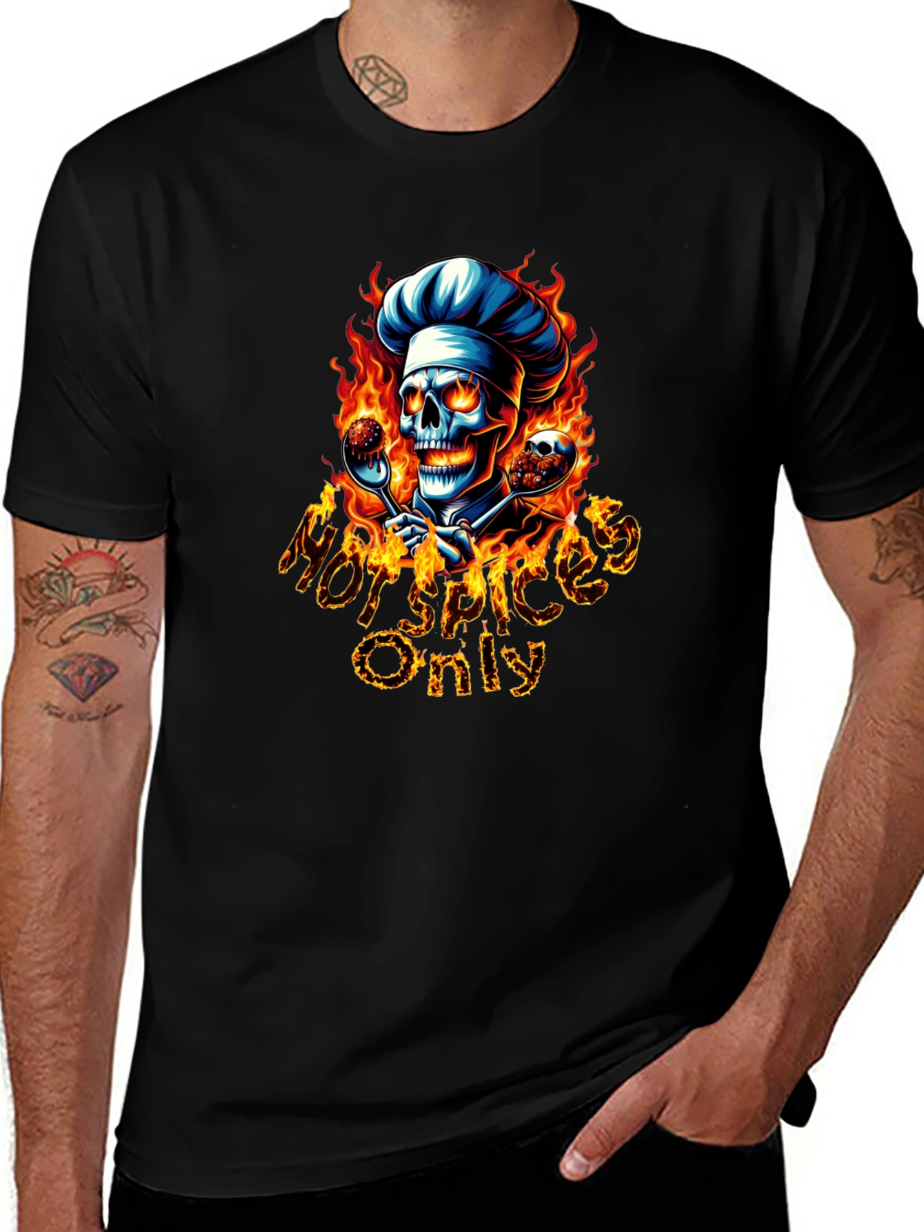 Hot Spices Only Chef Skull T-Shirt