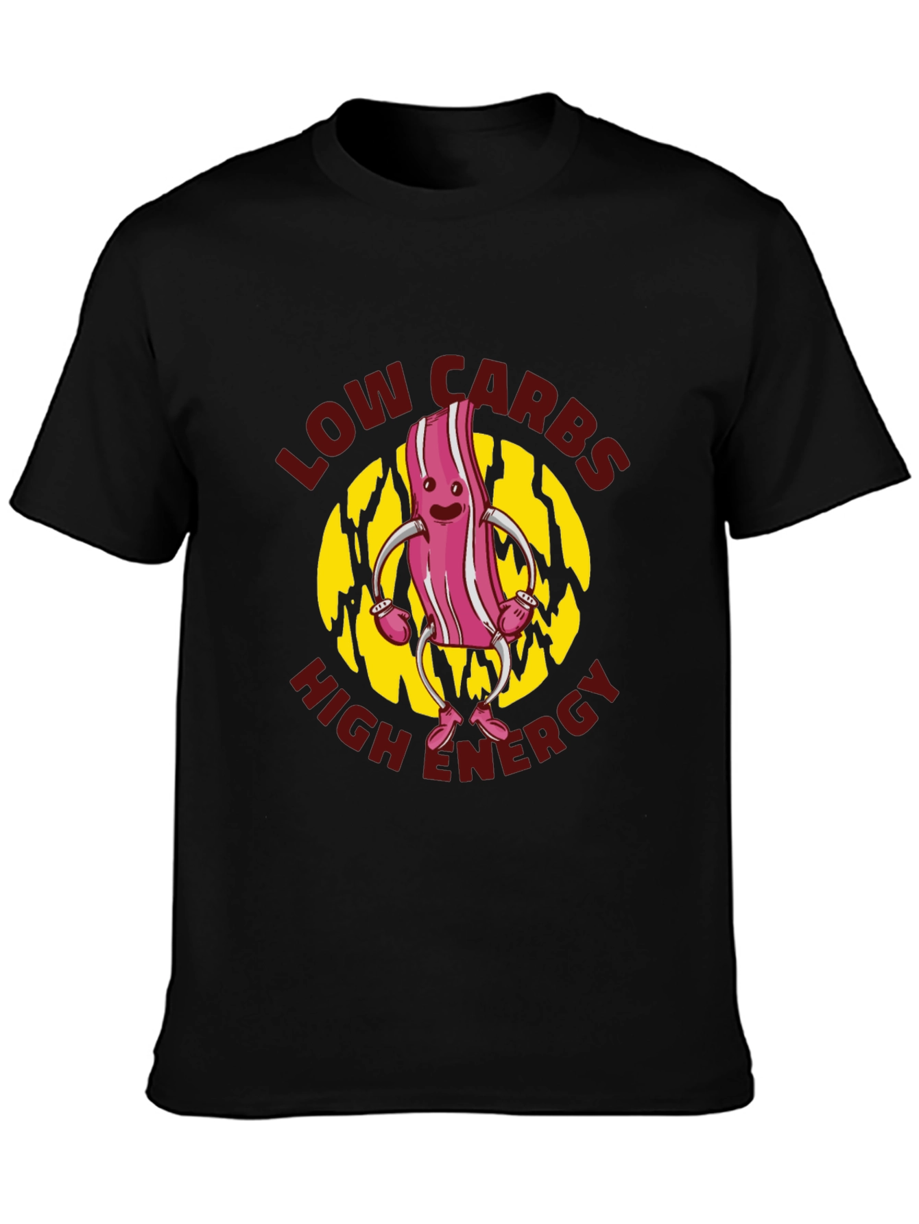 Low Carbs High Energy Black T-Shirt
