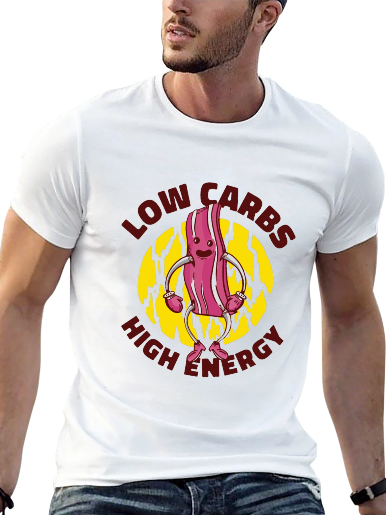 Low Carbs High Energy Black T-Shirt