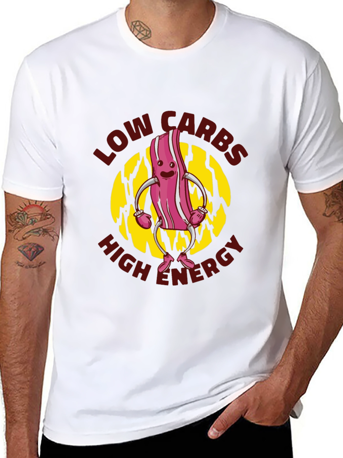 Low Carbs High Energy Black T-Shirt