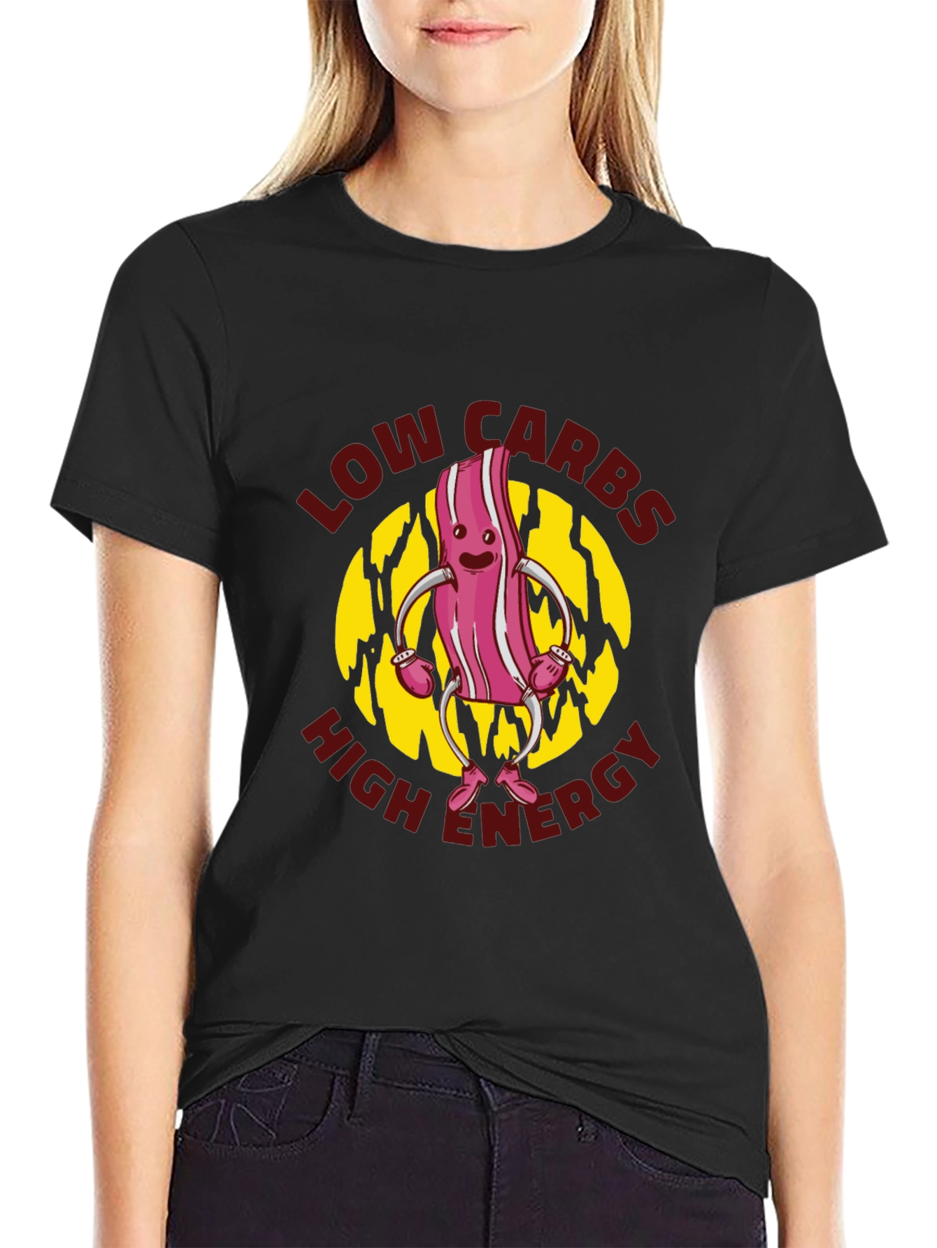 Low Carbs High Energy Black T-Shirt