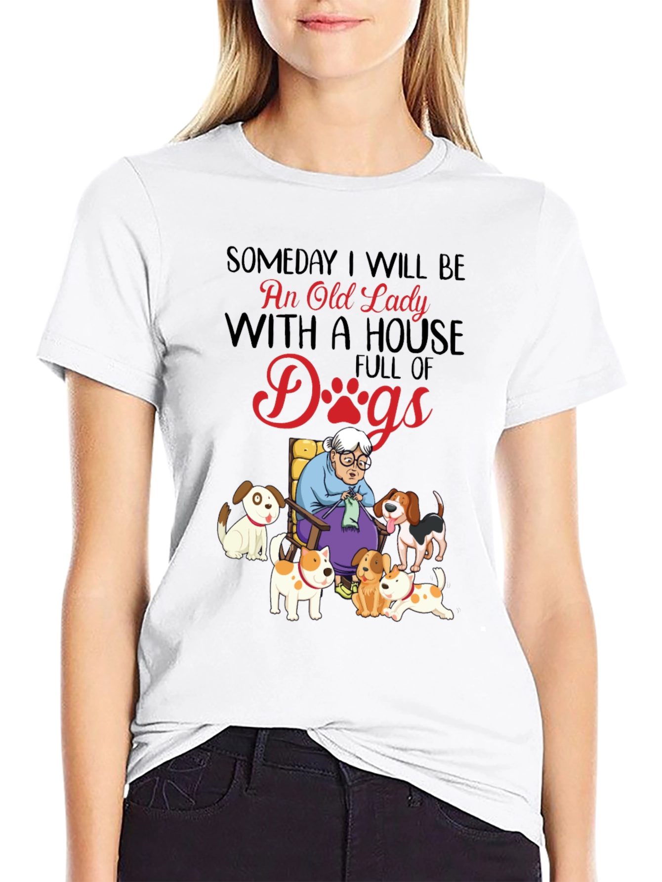 Old Lady With Dogs T-Shirt – Funny Dog Lover Tee