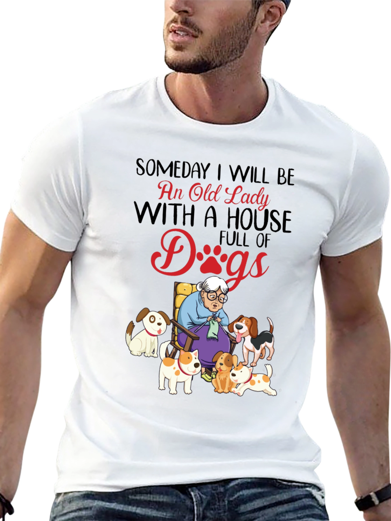 Old Lady With Dogs T-Shirt – Funny Dog Lover Tee
