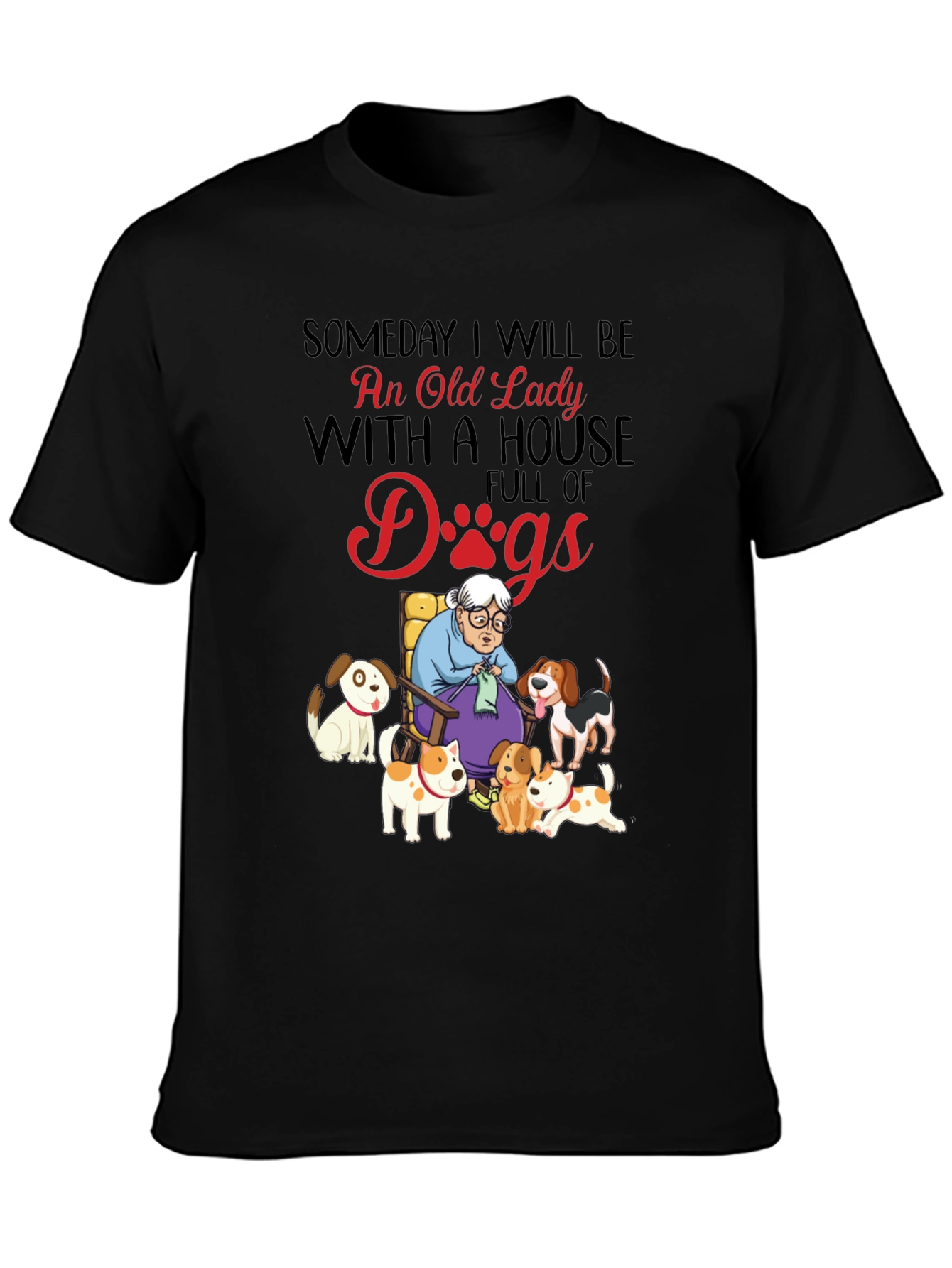 Old Lady With Dogs T-Shirt – Funny Dog Lover Tee