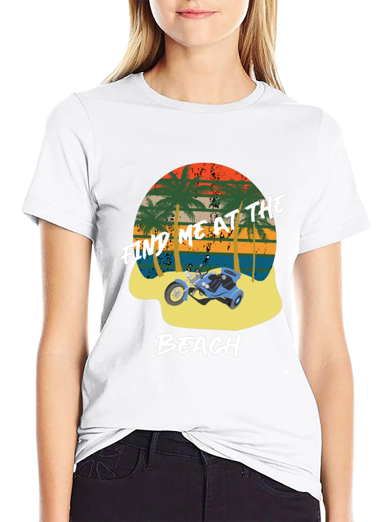 Find Me at the Beach T-Shirt - Tropical Design