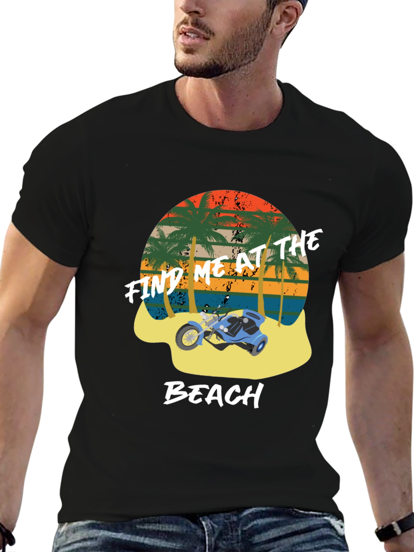 Find Me at the Beach T-Shirt - Tropical Design