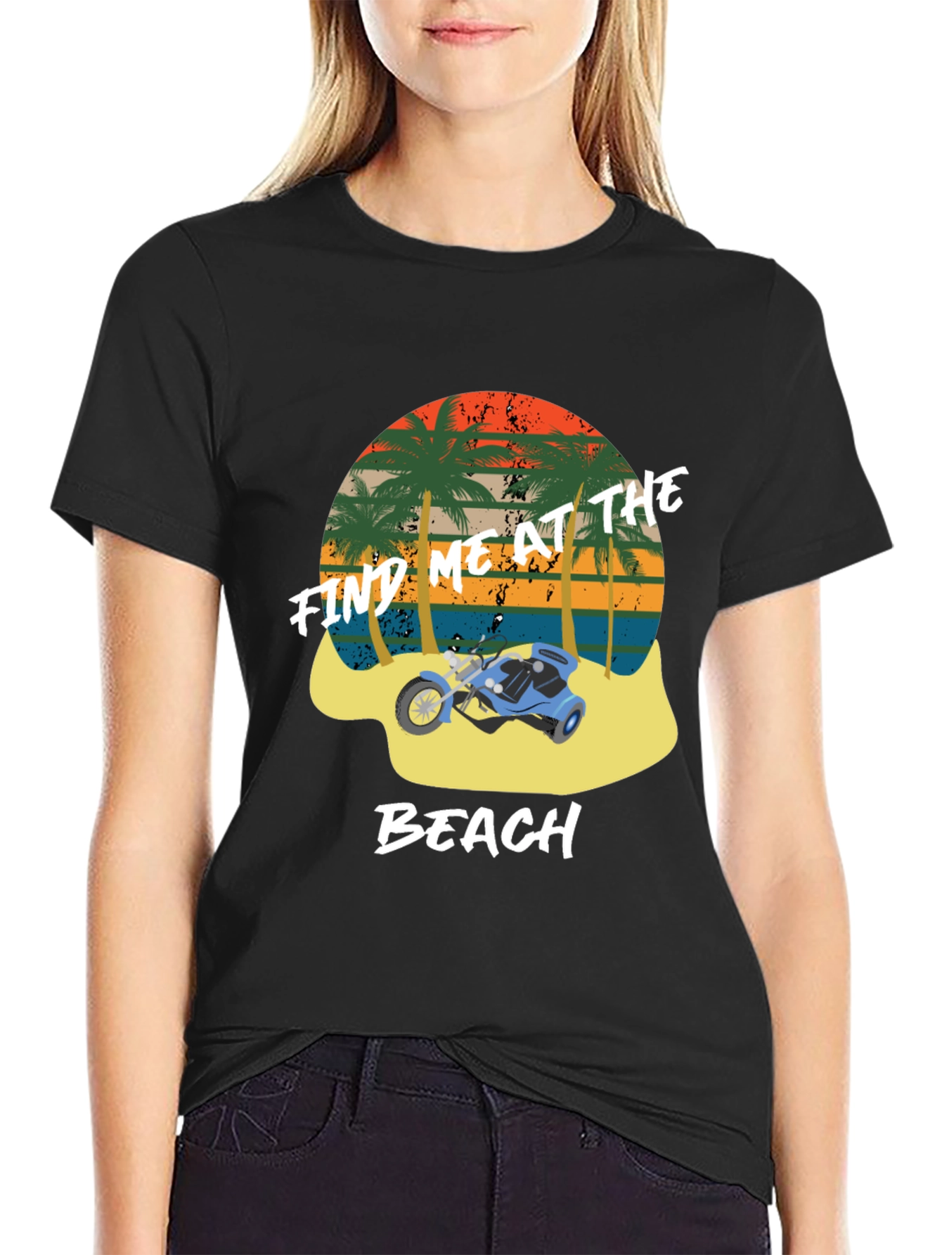 Find Me at the Beach T-Shirt - Tropical Design