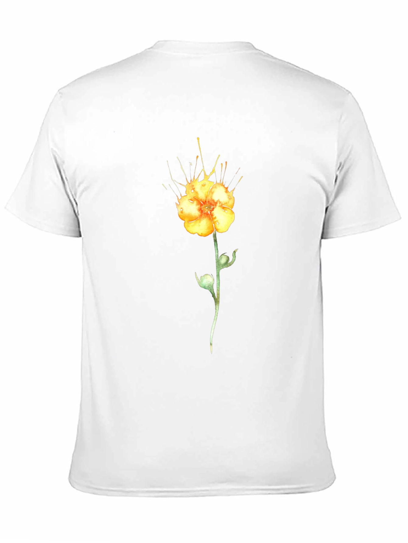 Black T-Shirt with Yellow Flower Design