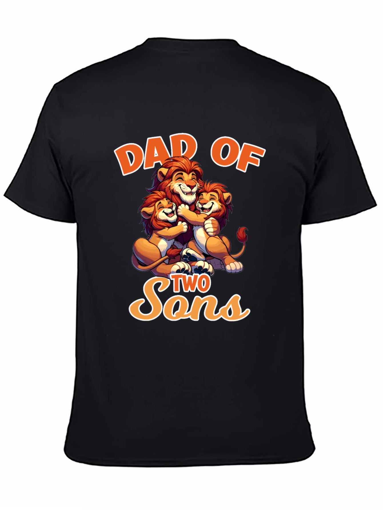 Dad of Two Sons Lion Graphic Tee