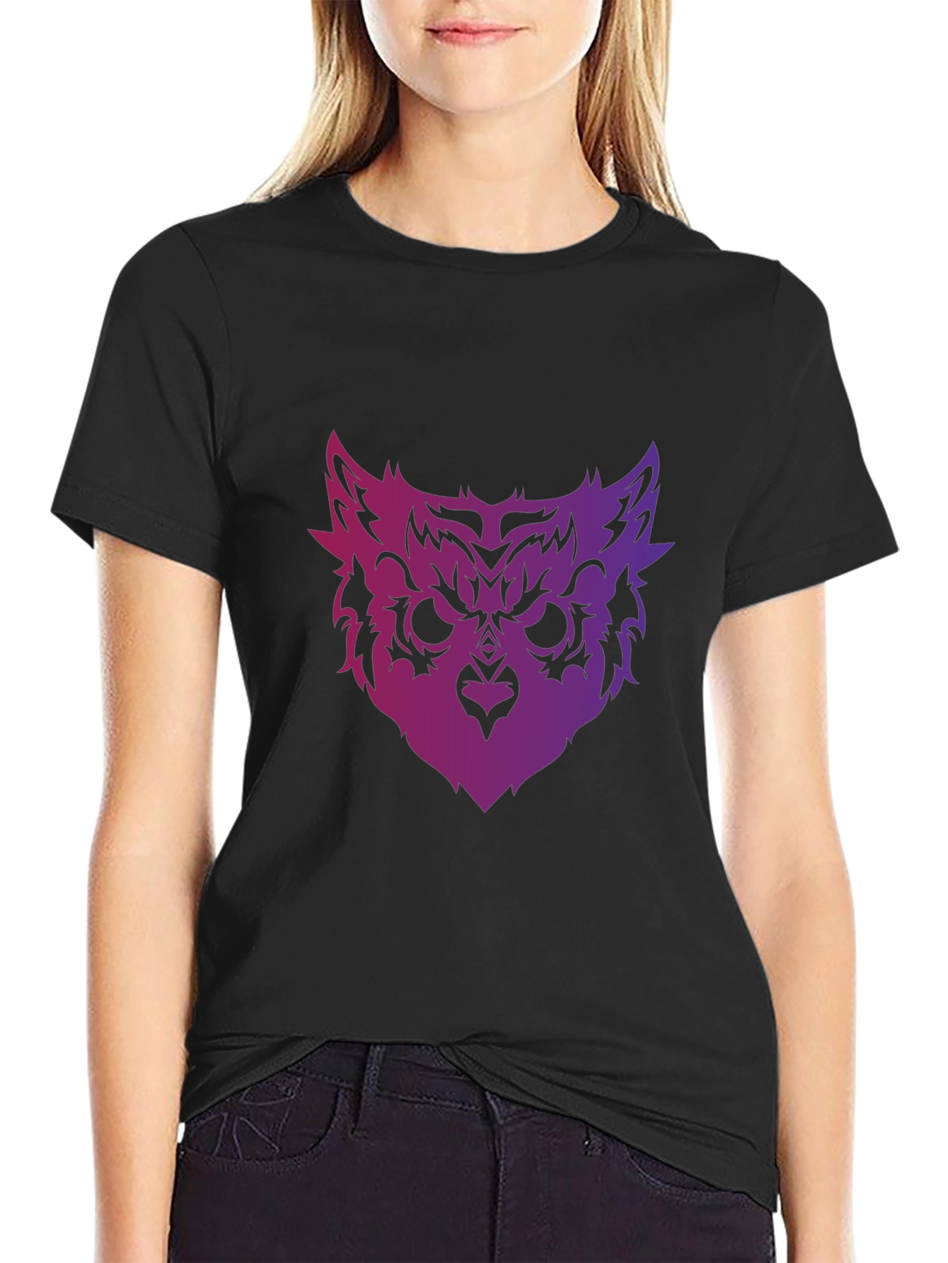Owl Face Graphic Tee - Mens Black T-Shirt