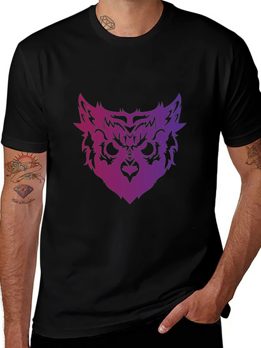 Owl Face Graphic Tee - Mens Black T-Shirt