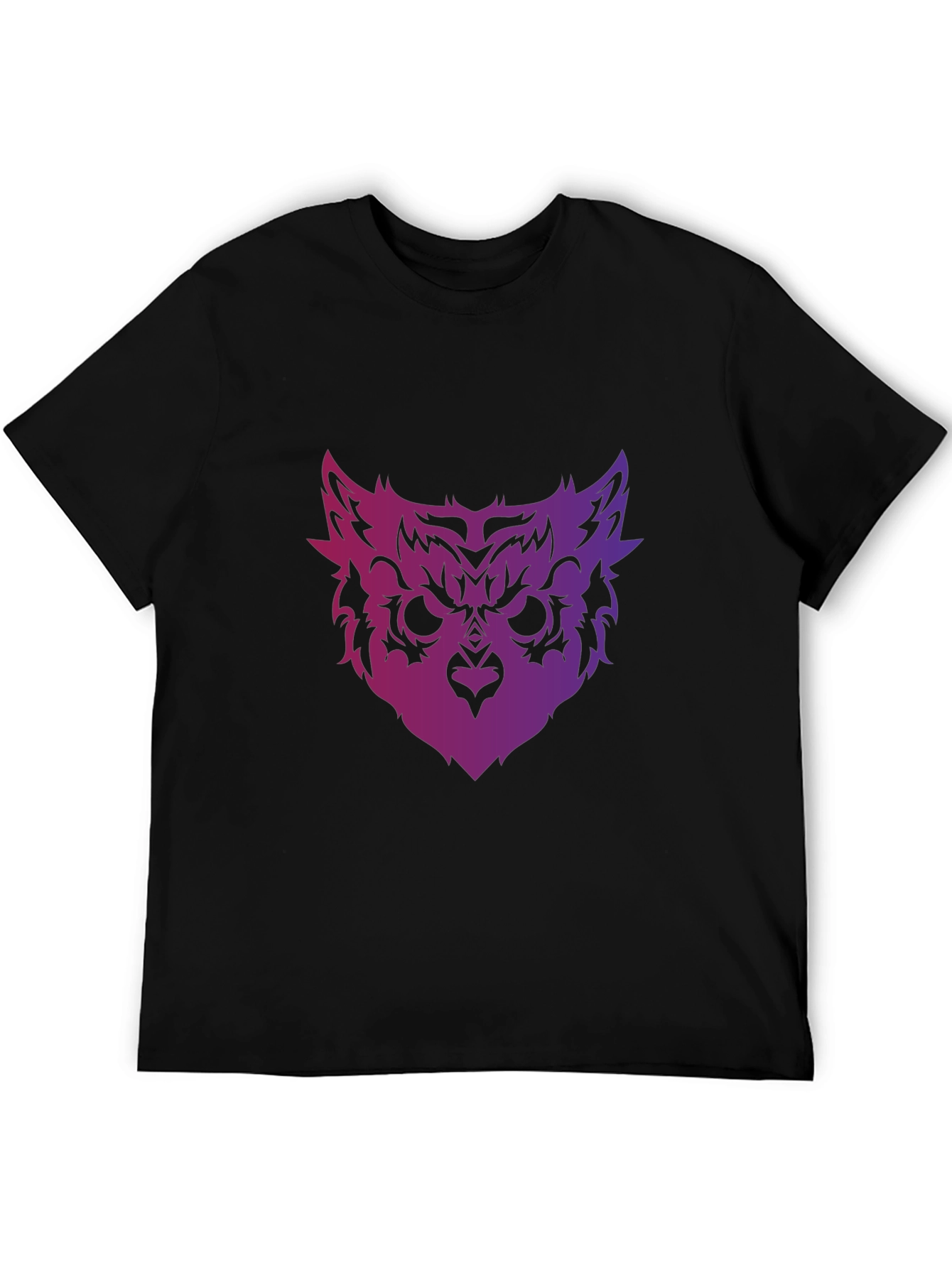 Owl Face Graphic Tee - Mens Black T-Shirt