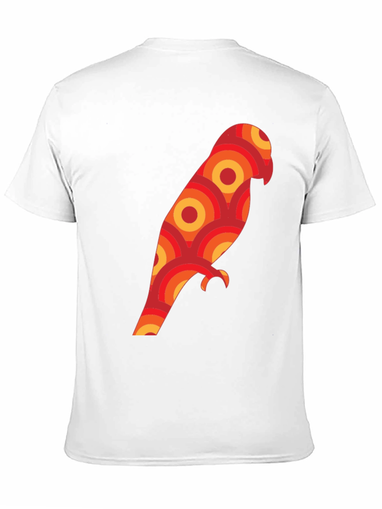 Retro Parrot Graphic Tee - Unique Geometric Bird Design