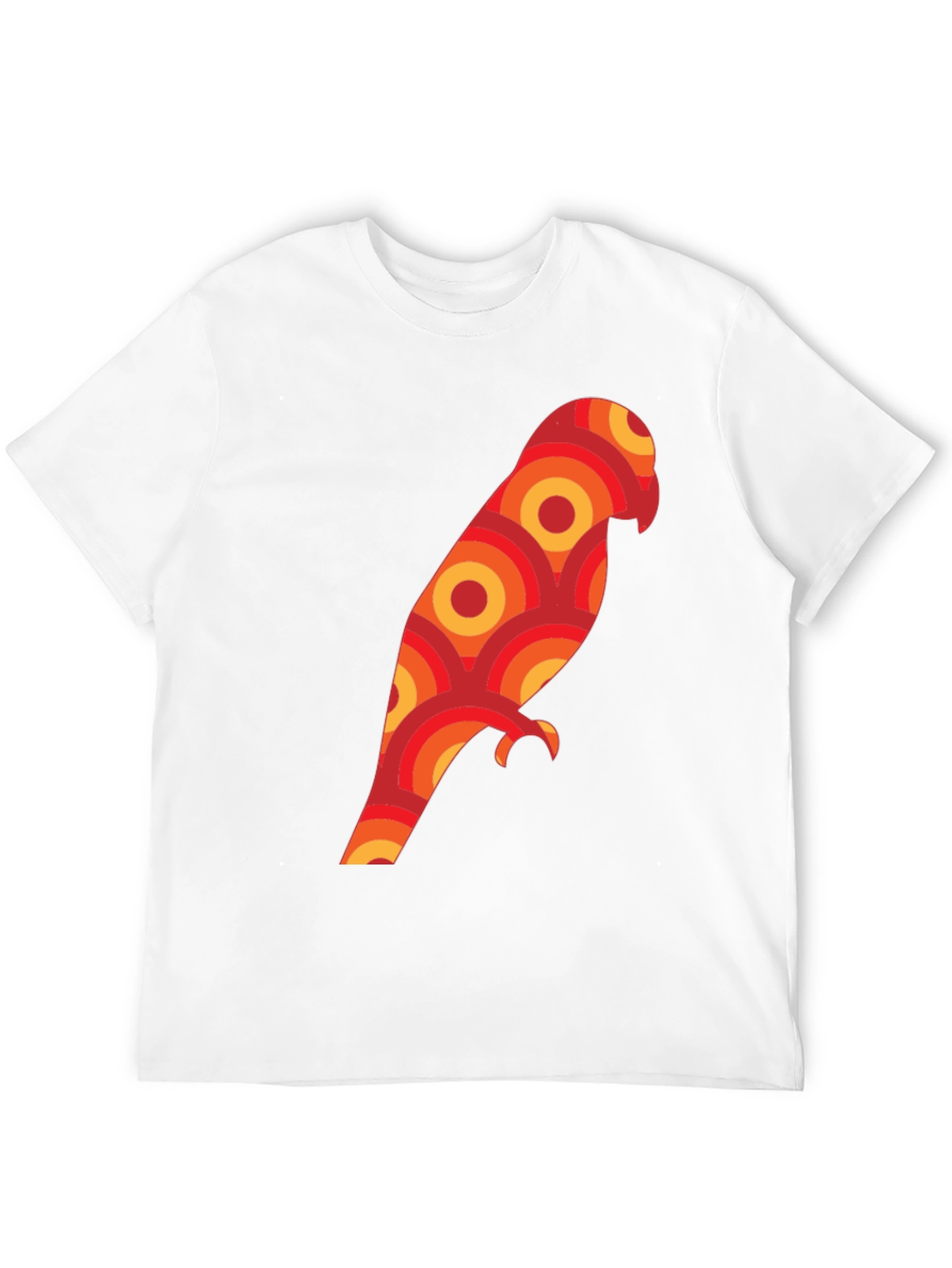 Retro Parrot Graphic Tee - Unique Geometric Bird Design