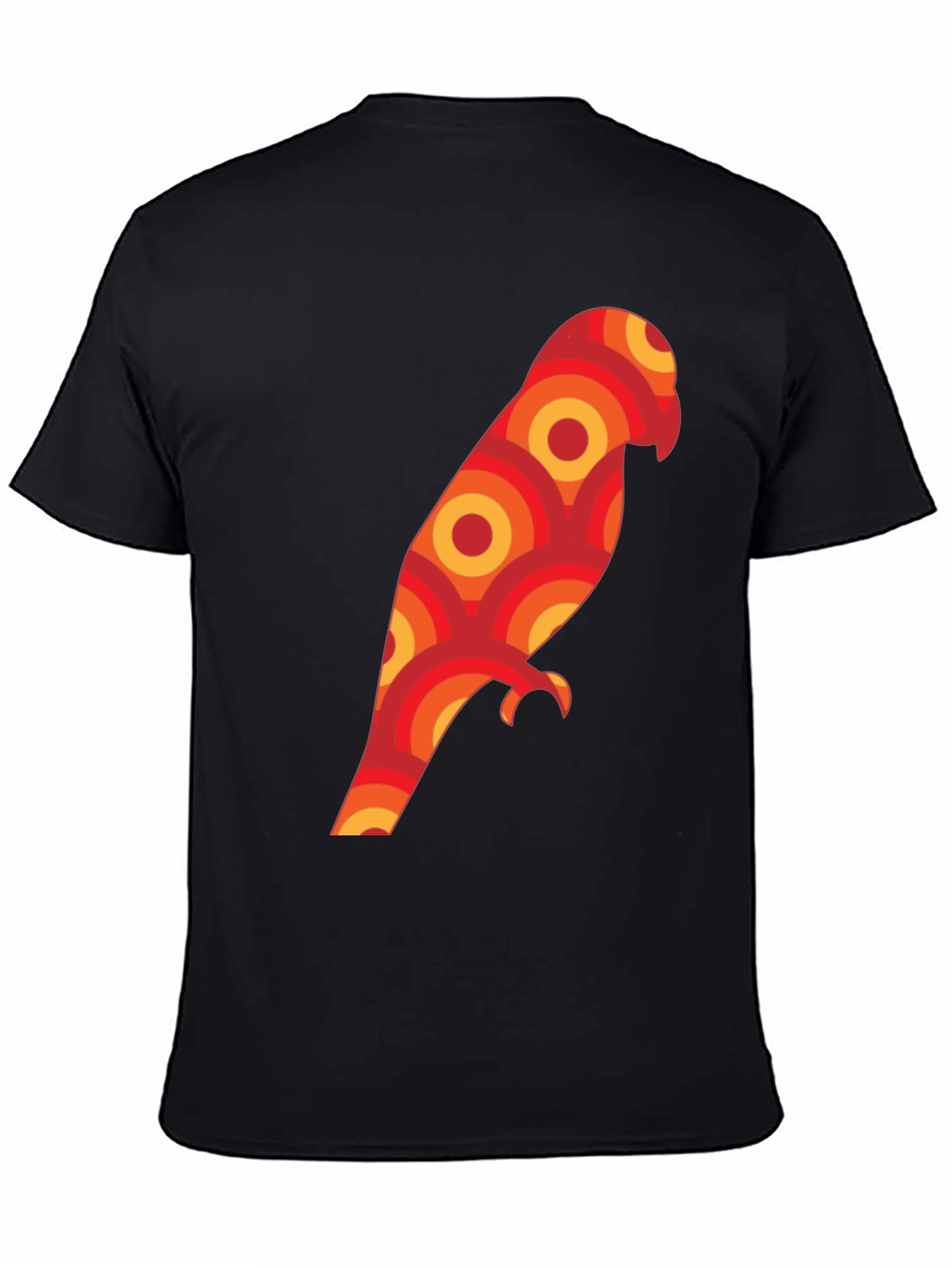 Retro Parrot Graphic Tee - Unique Geometric Bird Design
