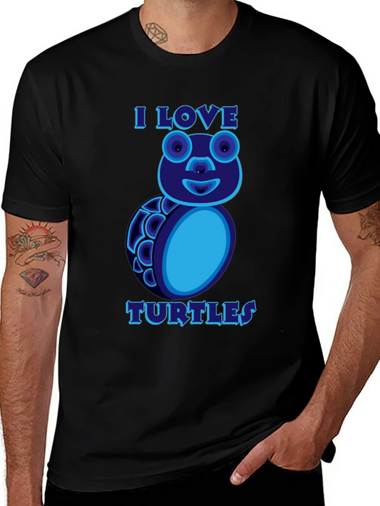 I Love Turtles Graphic T-Shirt Black
