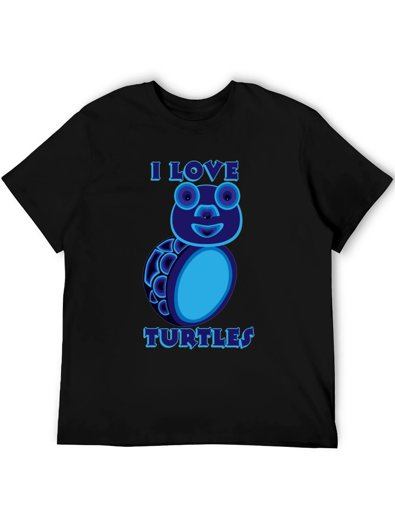 I Love Turtles Graphic T-Shirt Black