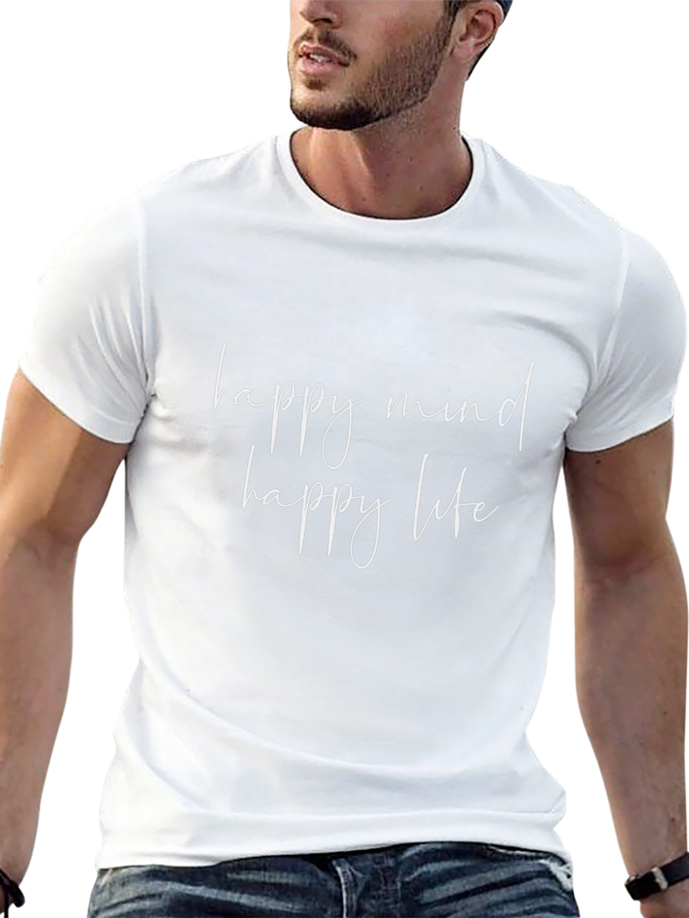 Happy Mind Happy Life Black T-Shirt