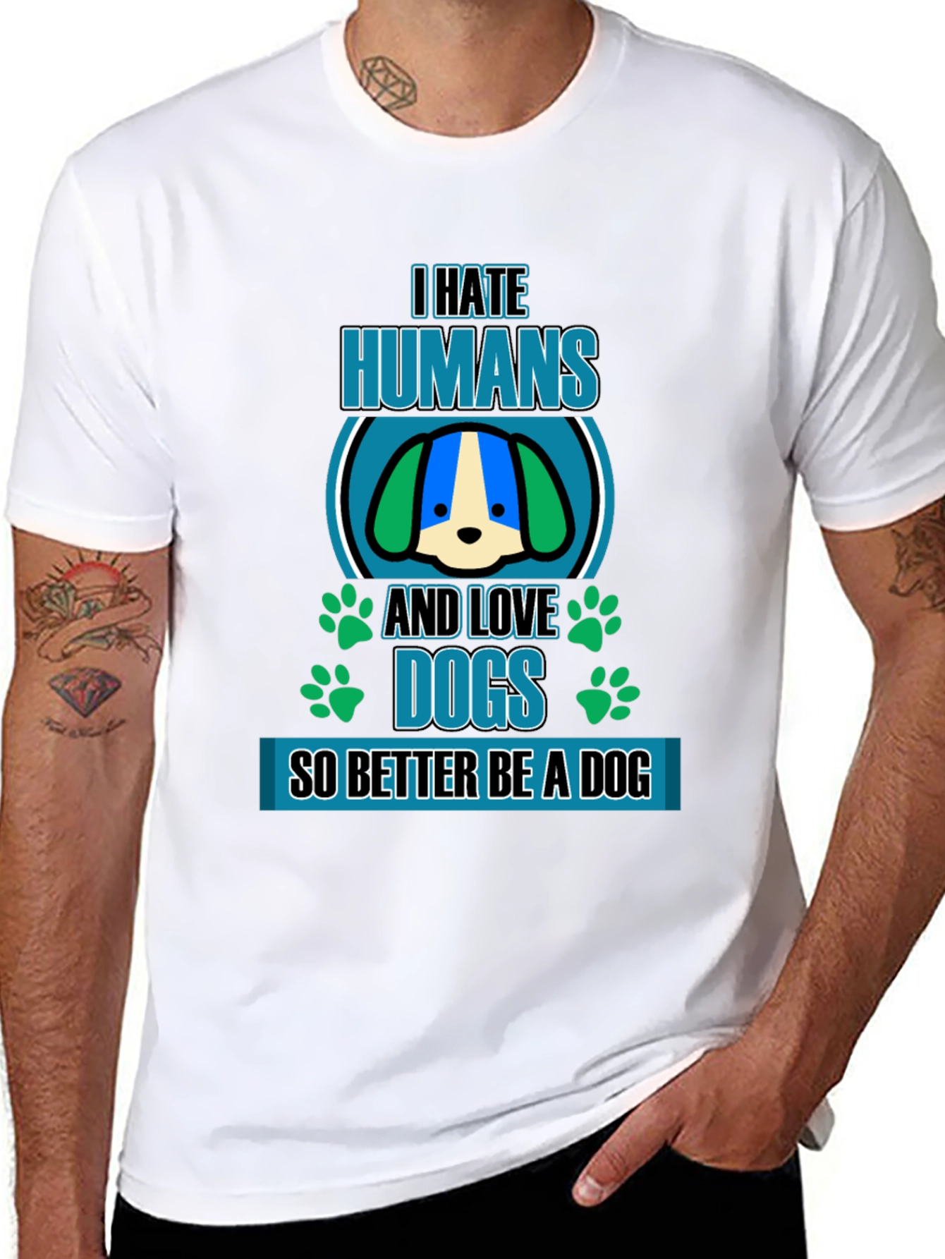 I Hate Humans And Love Dogs Graphic Tee