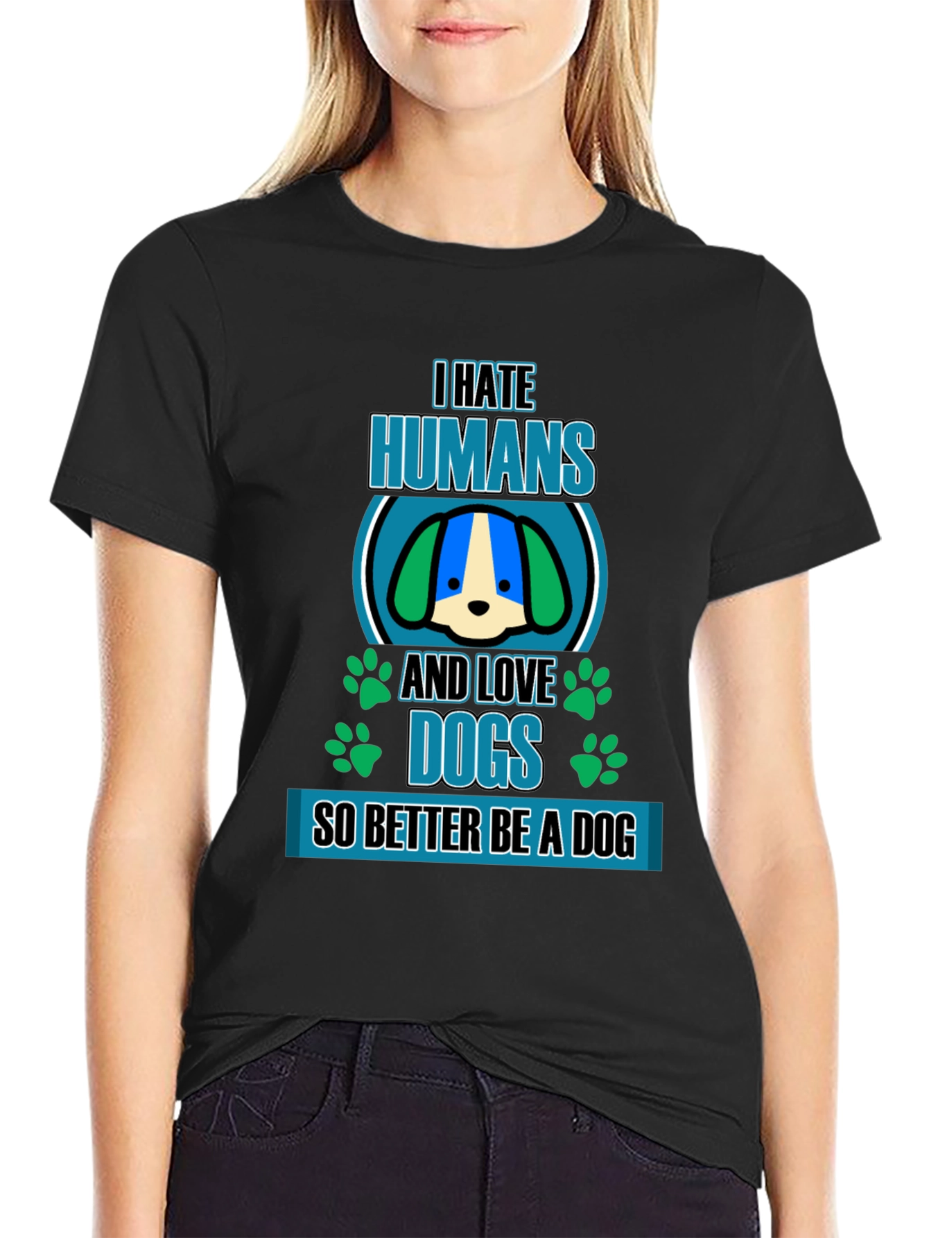I Hate Humans And Love Dogs Graphic Tee