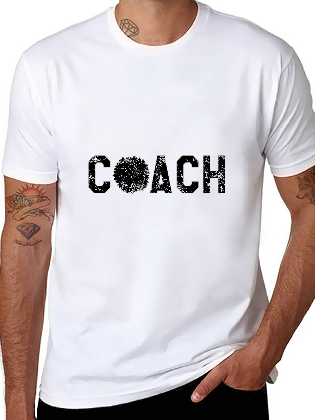 Distressed Coach Graphic T-Shirt