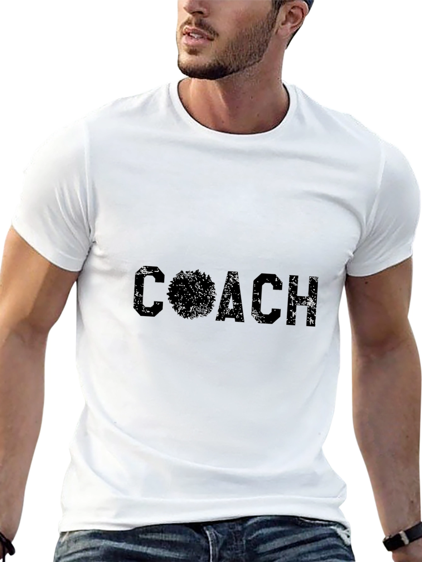 Distressed Coach Graphic T-Shirt