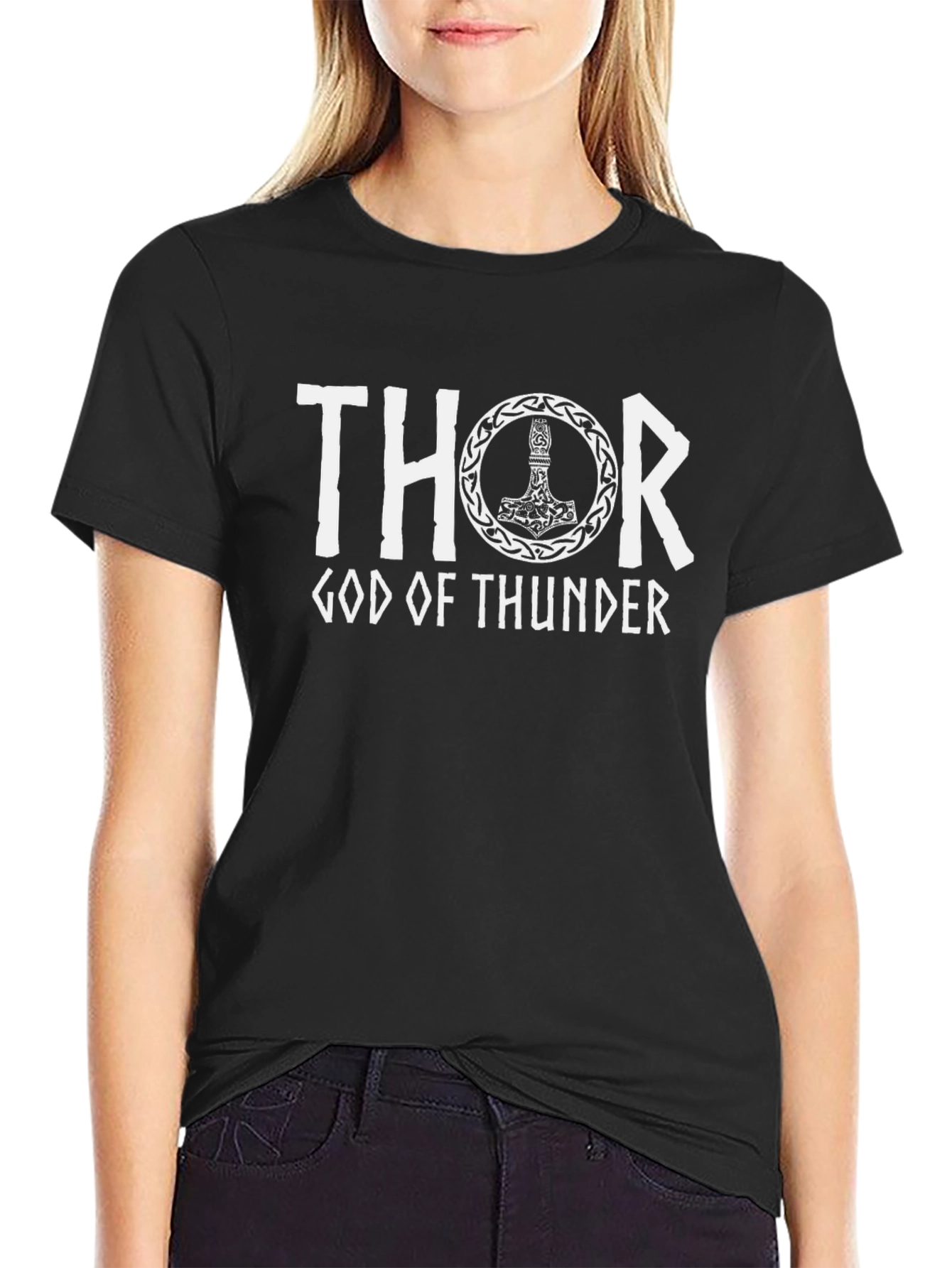 Thor God of Thunder Graphic Tee - Black