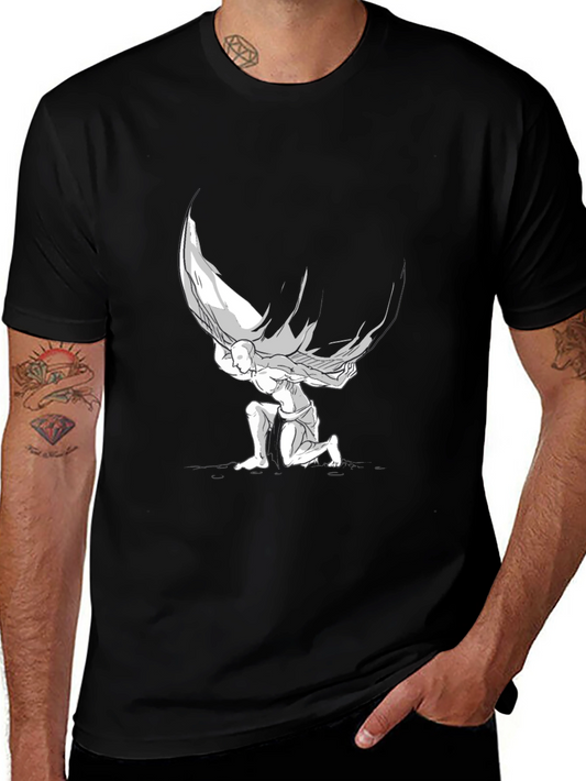 Atlas Graphic T-Shirt - Black Cotton Blend